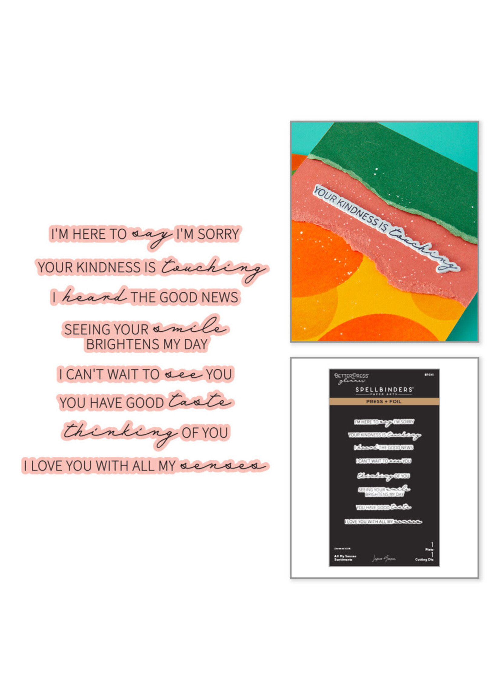 Spellbinders Spellbinders Press & Foil Plate and Die, All My Senses