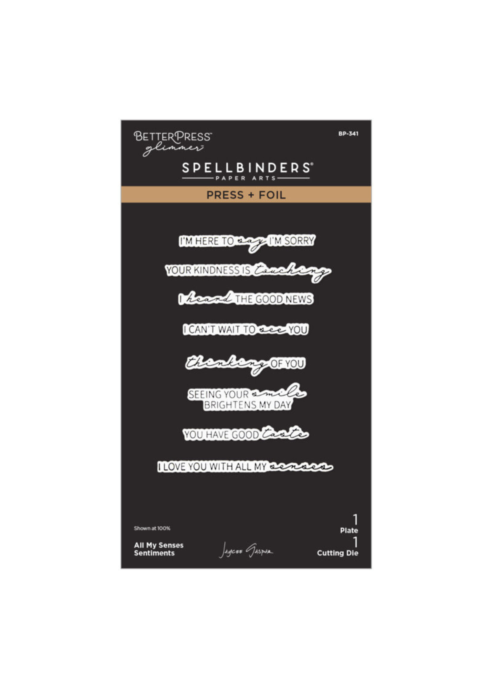 Spellbinders Spellbinders Press & Foil Plate and Die, All My Senses