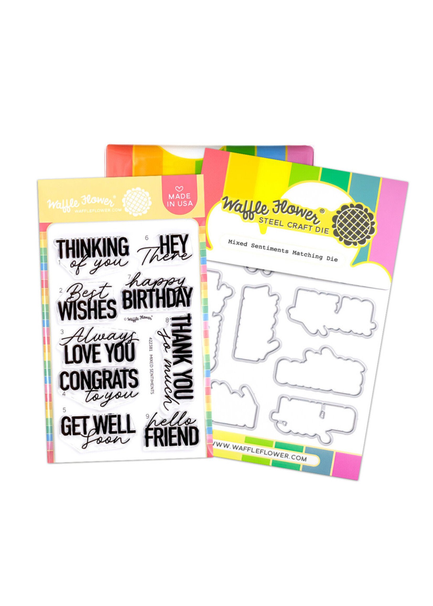 Waffle Flower Waffle Flower Stamp & Die Combo, Mixed Sentiments
