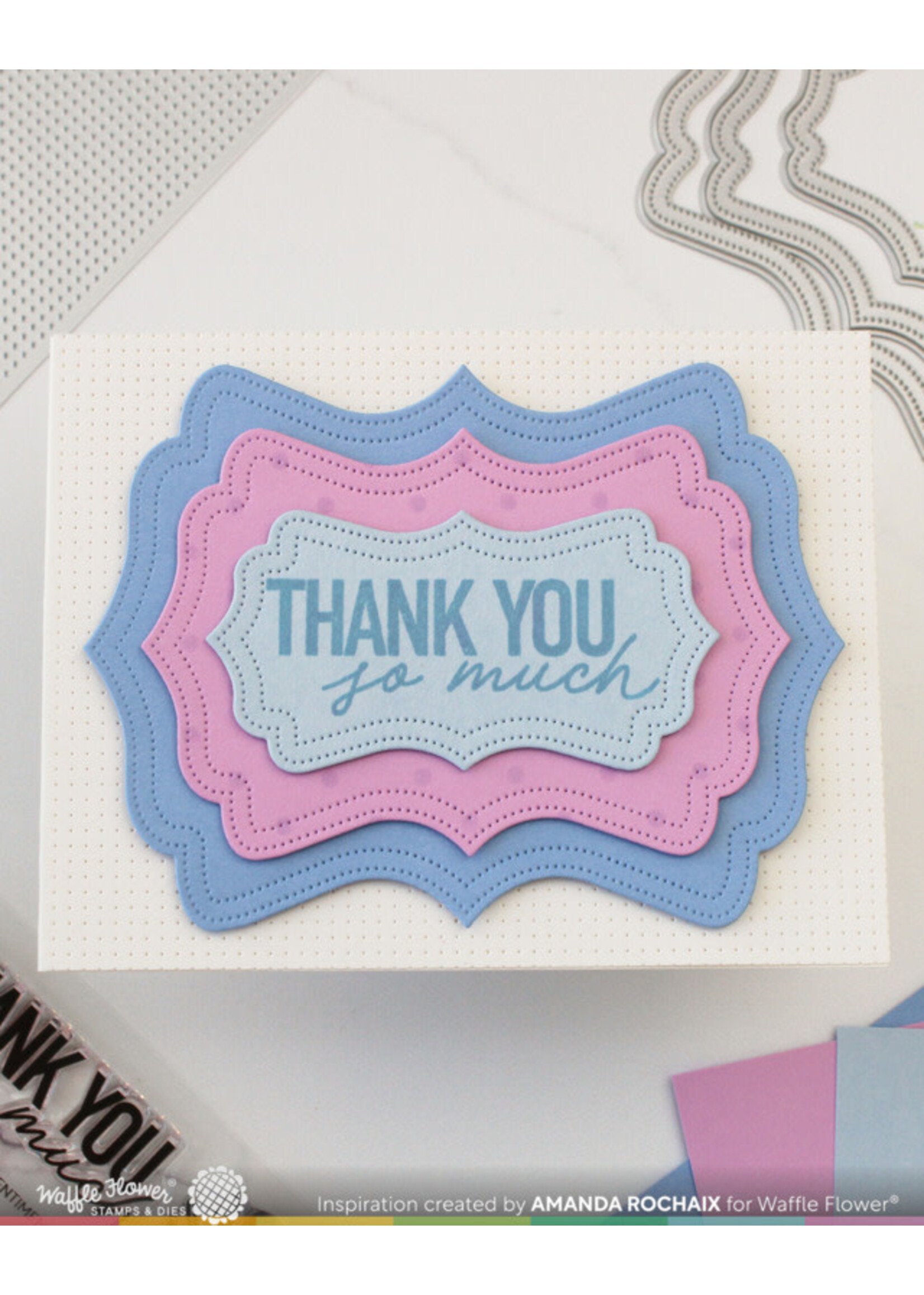 Waffle Flower Waffle Flower Die, Nesting Piercing Fancy Labels