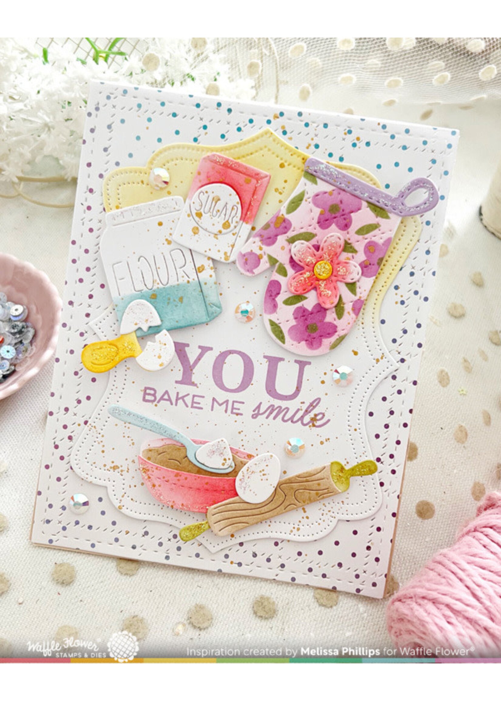Waffle Flower Waffle Flower Die, Nesting Piercing Fancy Labels