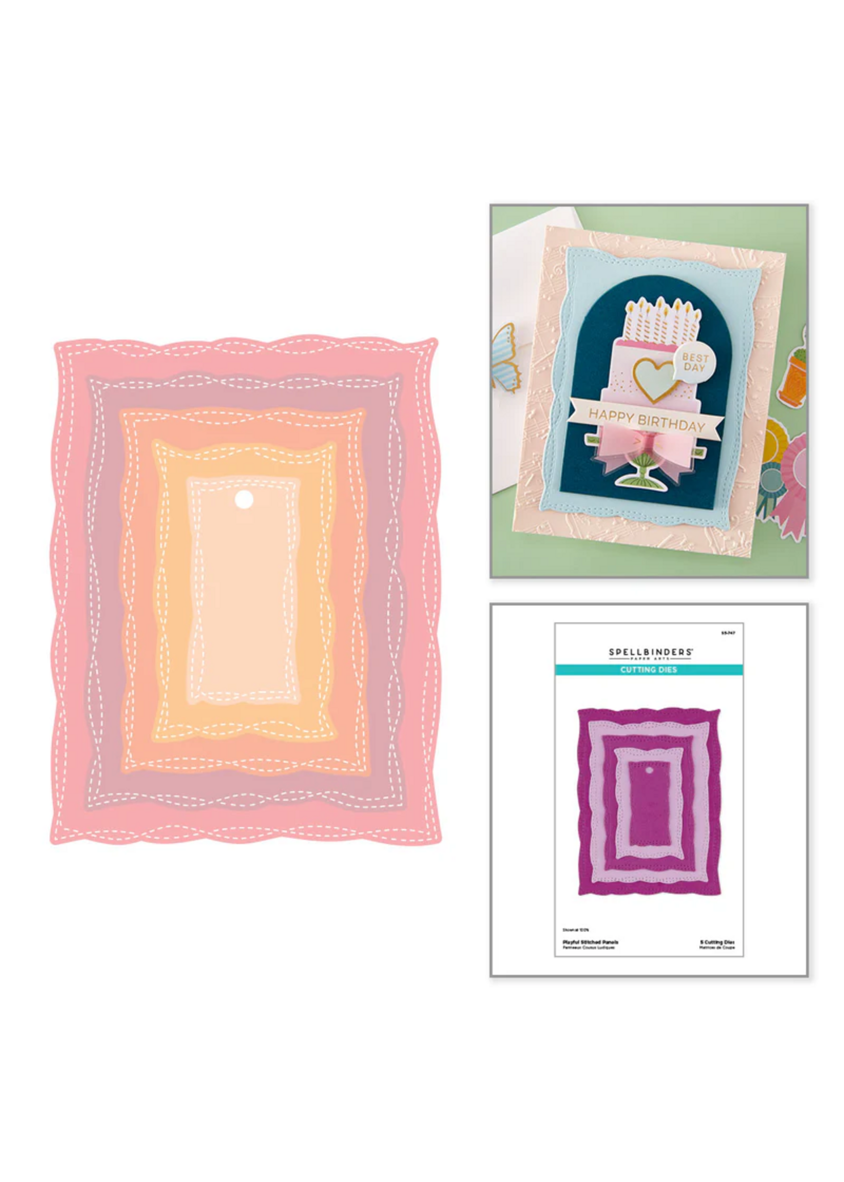 Spellbinders Spellbinders Die, Playful Stitched Panels