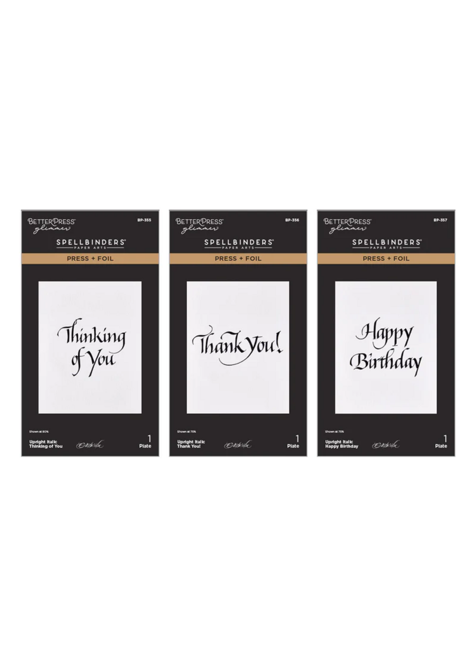 Spellbinders Spellbinders Press & Foil Bundle, Upright Italic Everyday Sentiments