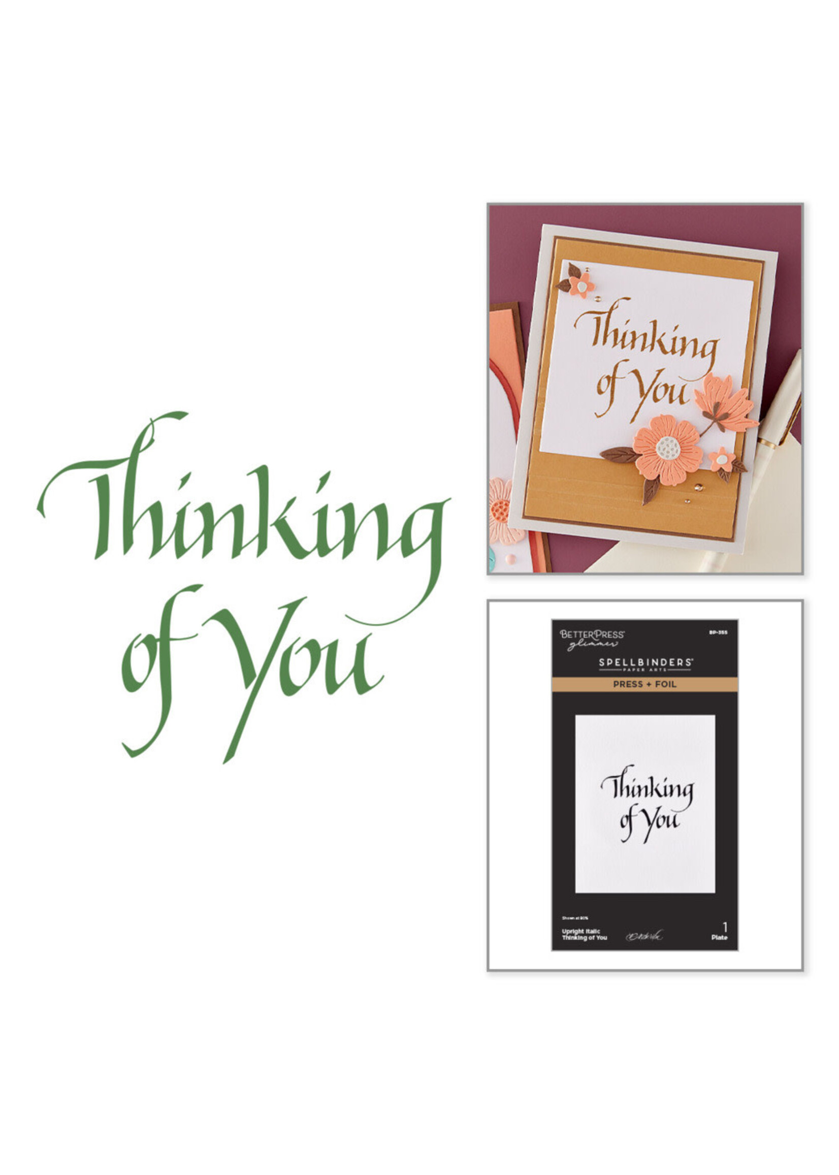 Spellbinders Spellbinders Press & Foil Plate, Upright Italic - Thinking of You