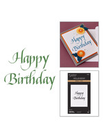 Spellbinders Spellbinders Press & Foil Plate, Upright Italic - Happy Birthday