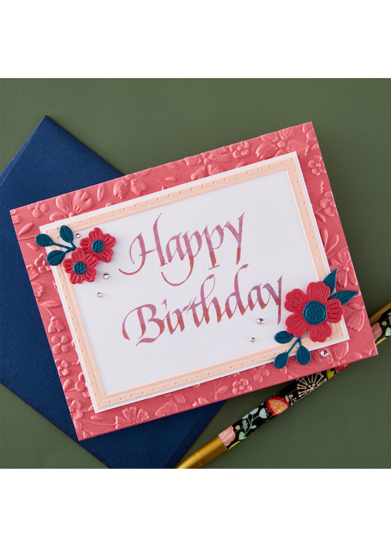 Spellbinders Spellbinders Press & Foil Plate, Upright Italic - Happy Birthday