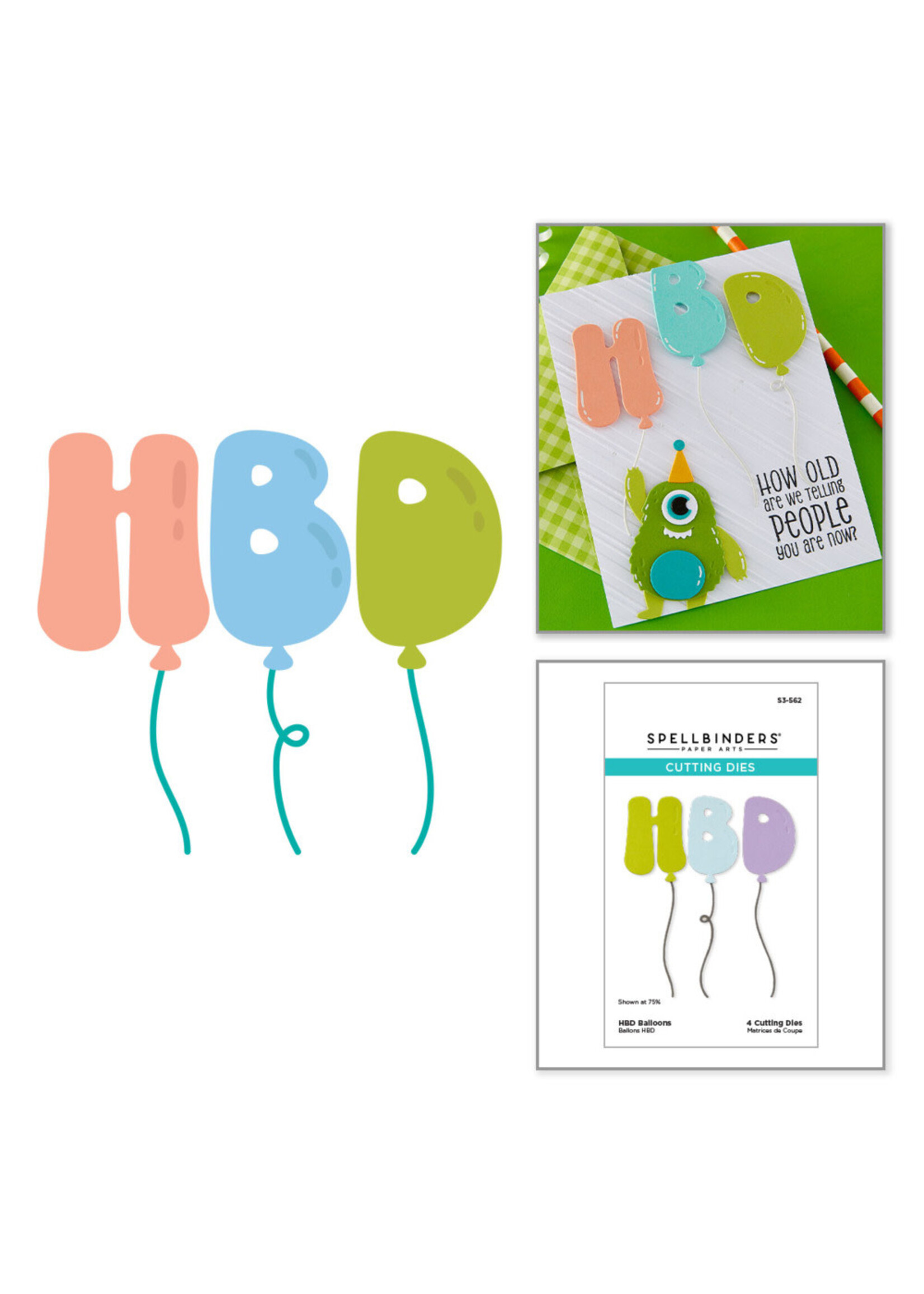 Spellbinders Spellbinders Die, HBD Balloons