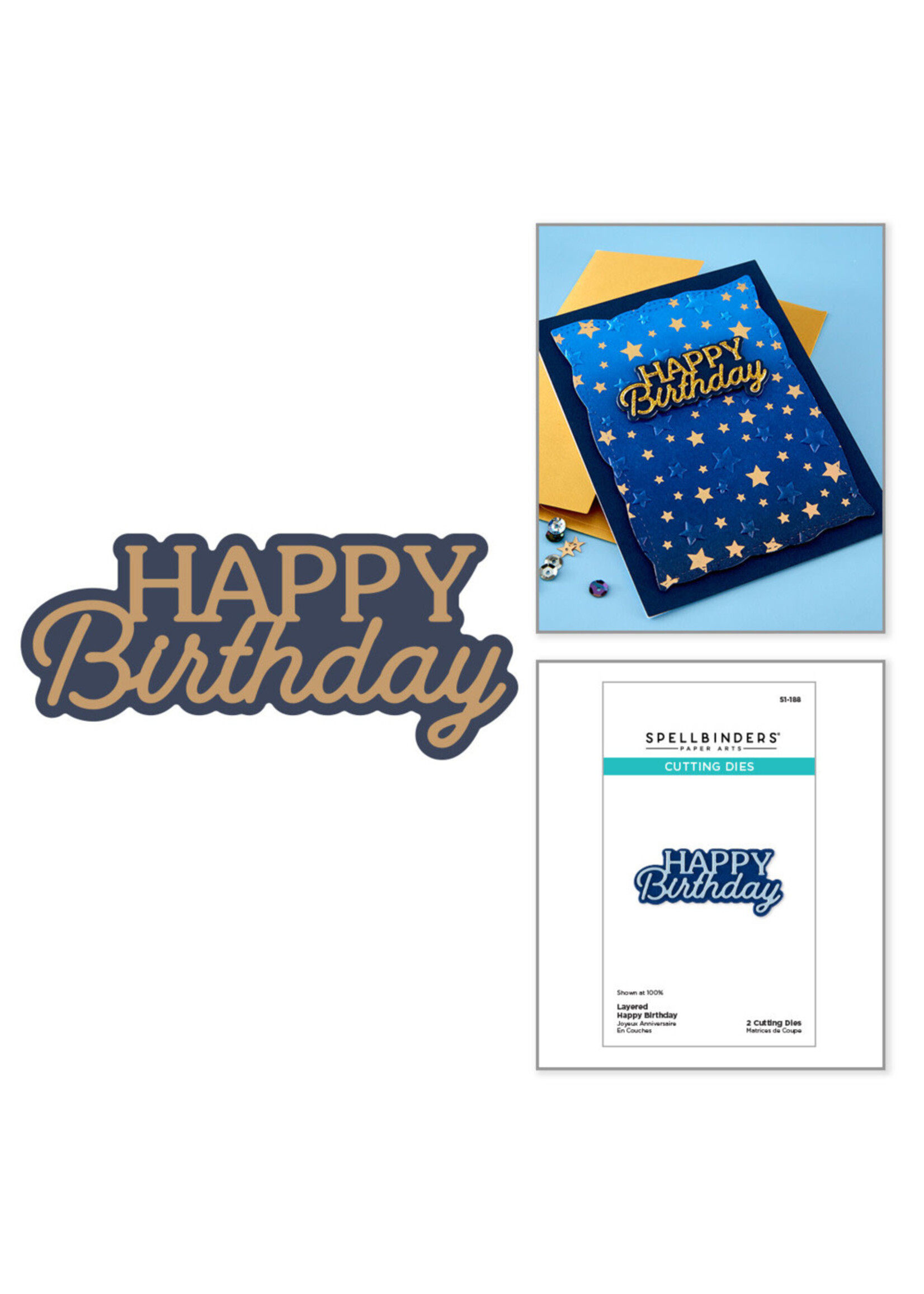 Spellbinders Spellbinders Die, Layered Happy Birthday