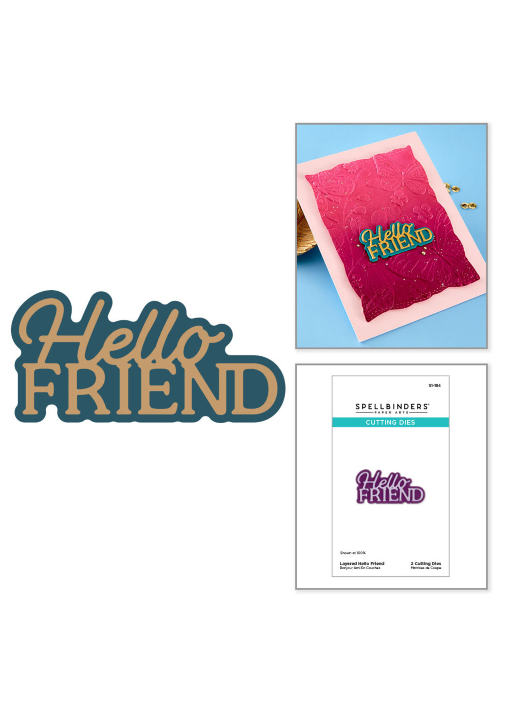 Spellbinders Spellbinders Die, Layered Hello Friend