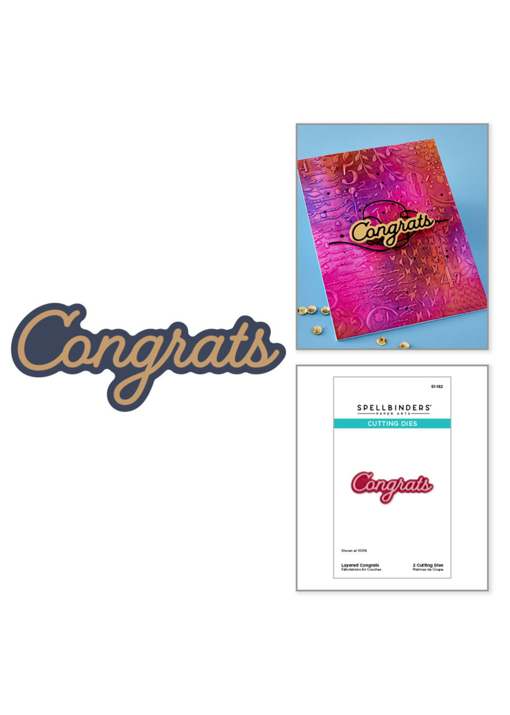 Spellbinders Spellbinders Die, Layered Congrats