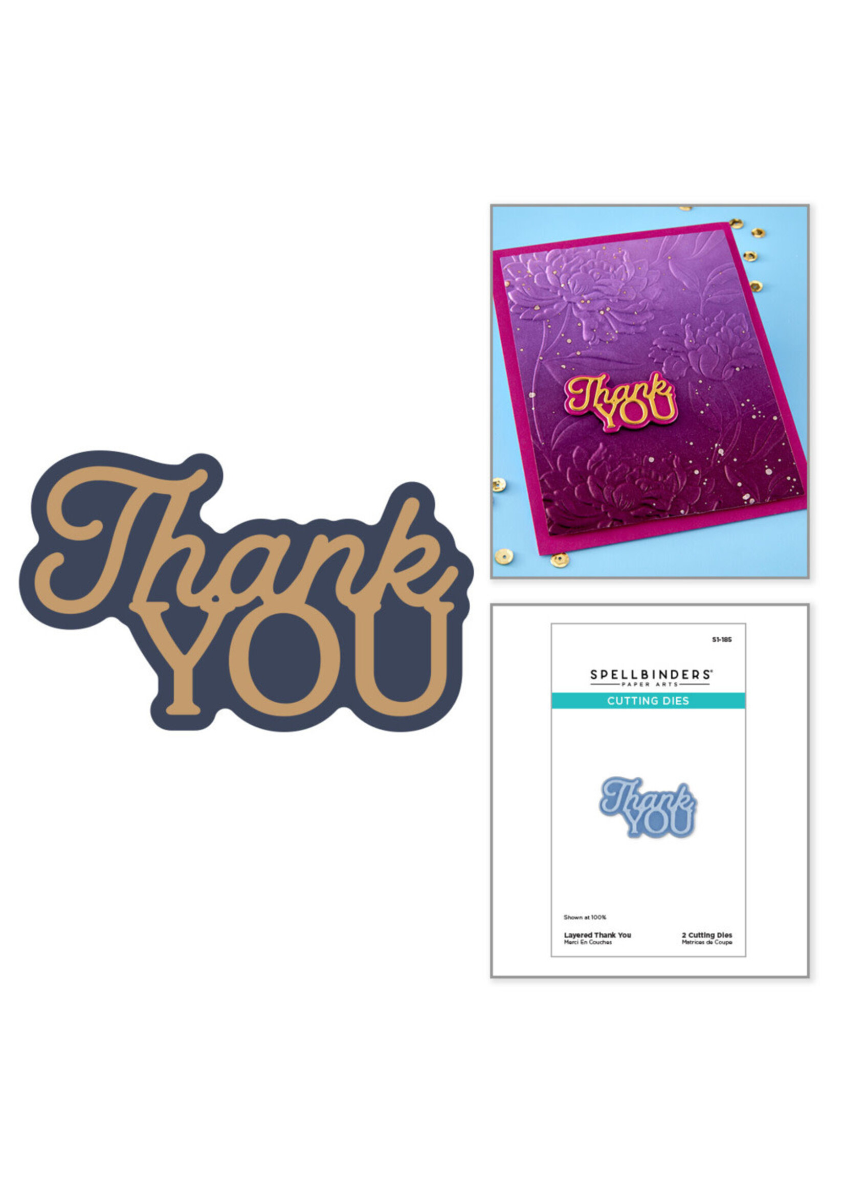 Spellbinders Spellbinders Die, Layered Thank You