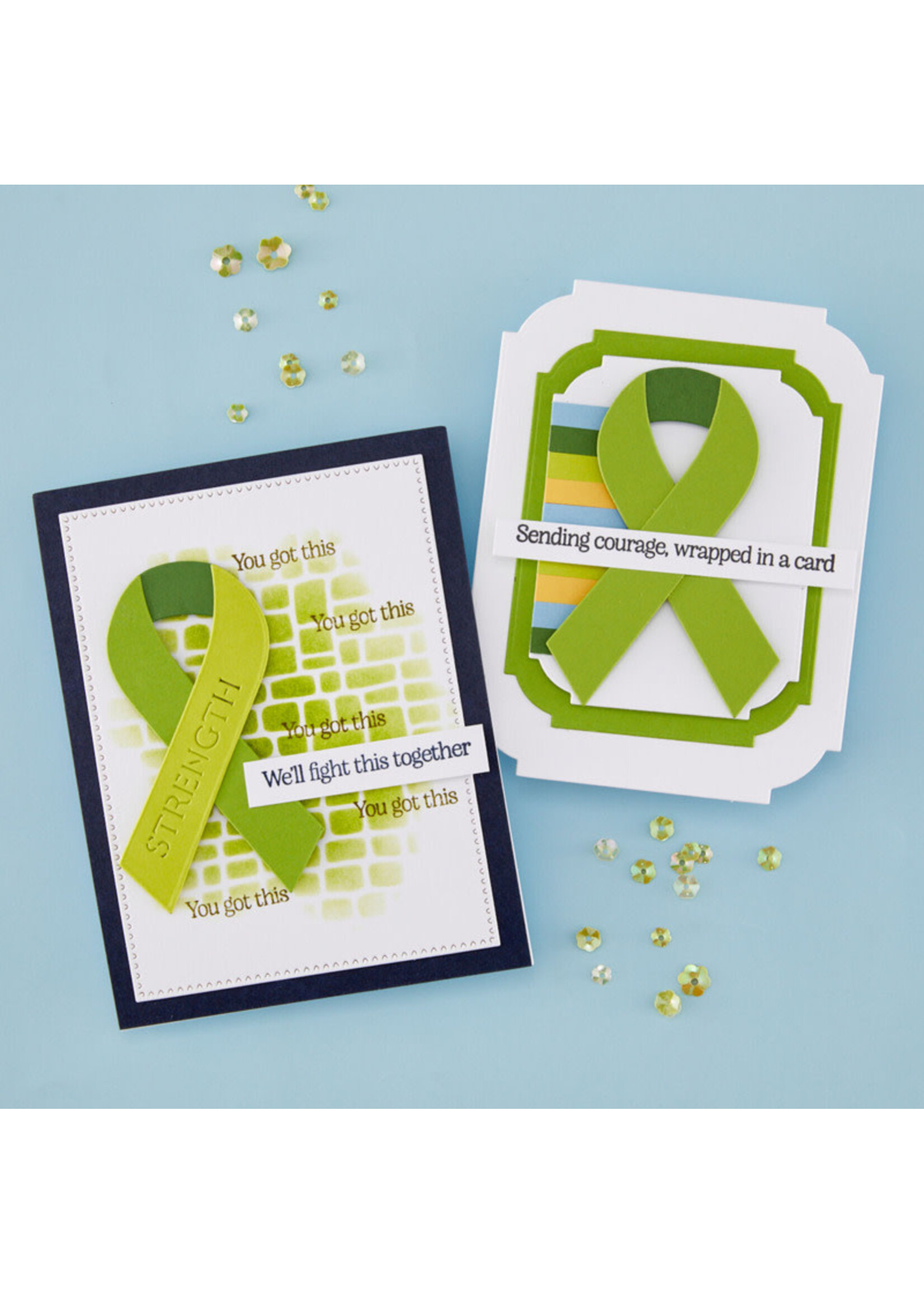 Spellbinders Spellbinders Stamp & Die, Awareness Ribbon and Sentiments