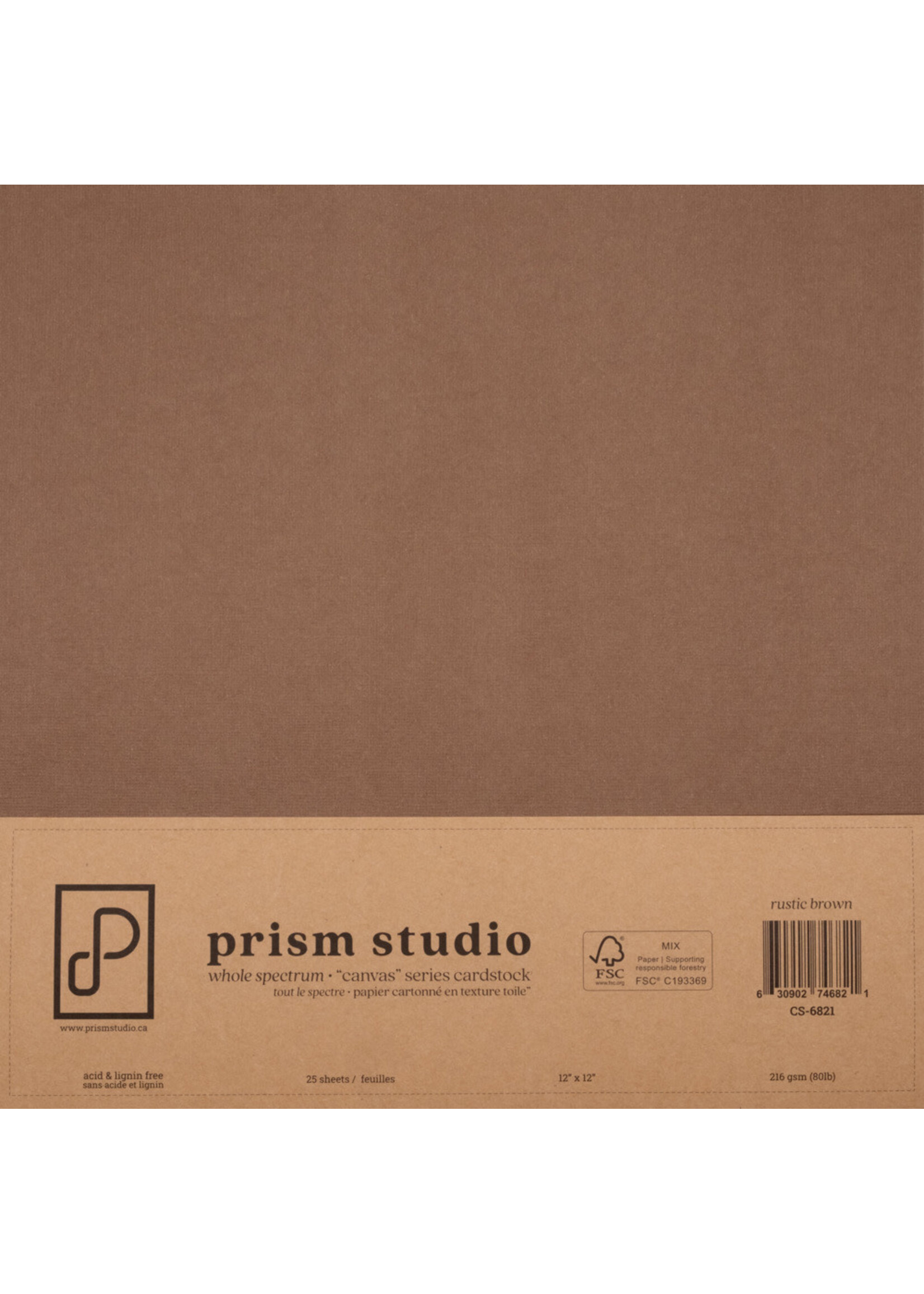 Prism Studio Prism Studio 12X12 Textured Cardstock 80 Lb., Rustic Brown (per sheet)