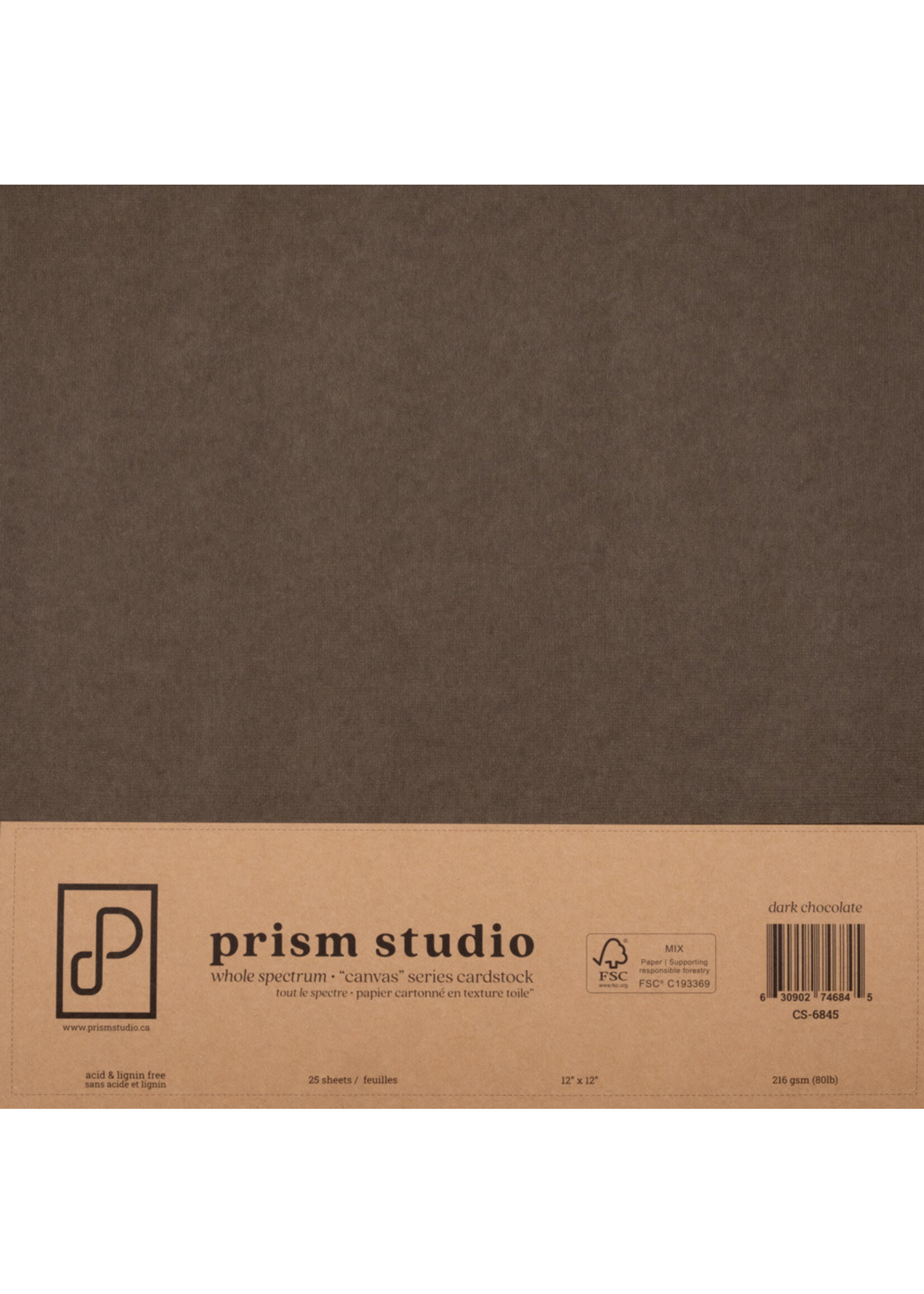 Prism Studio Prism Studio 12X12 Textured Cardstock 80 Lb., Dark Chocolate (per sheet)