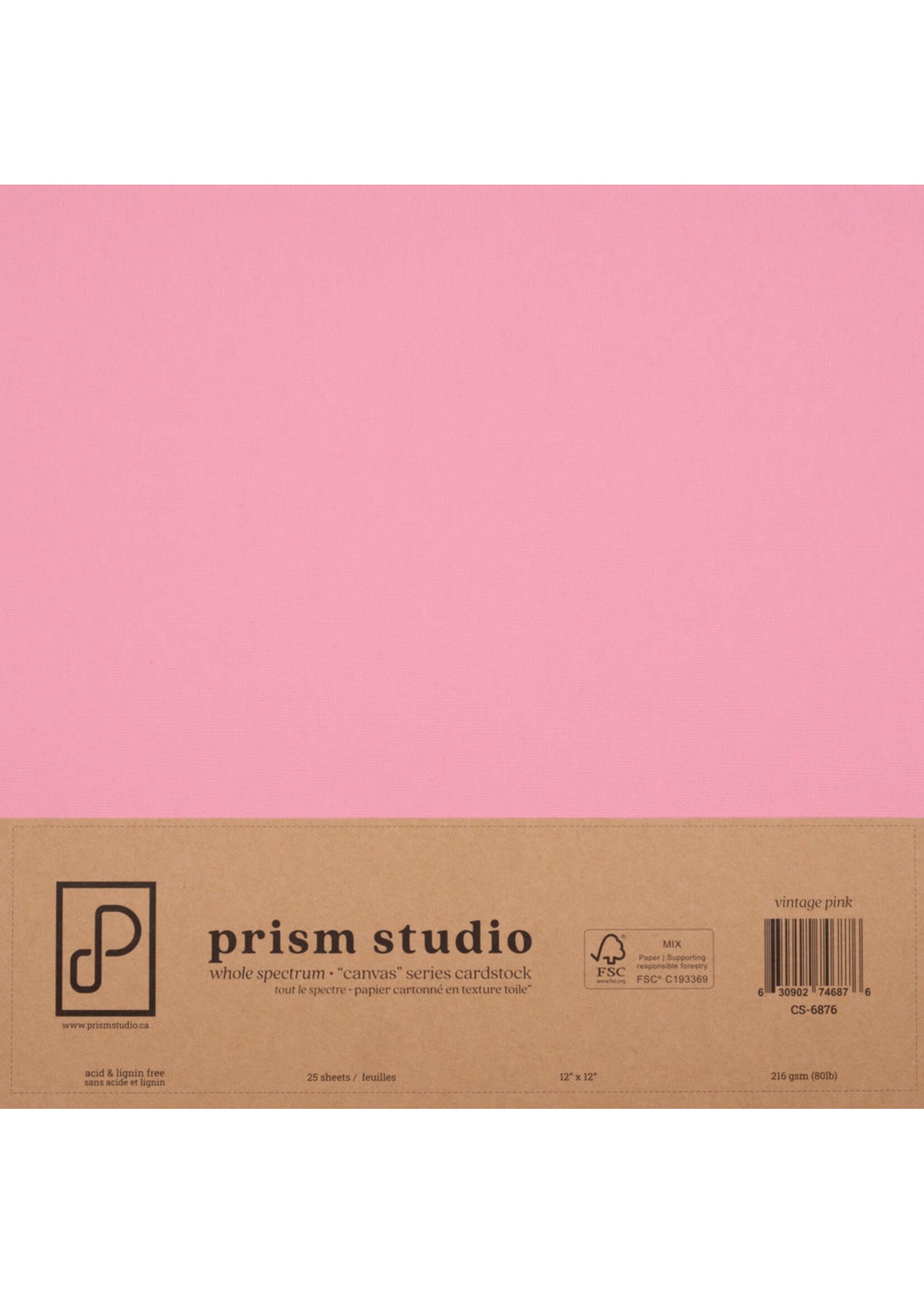 Prism Studio Prism Studio 12X12  Textured 80 lb. Cardstock, Vintage Pink