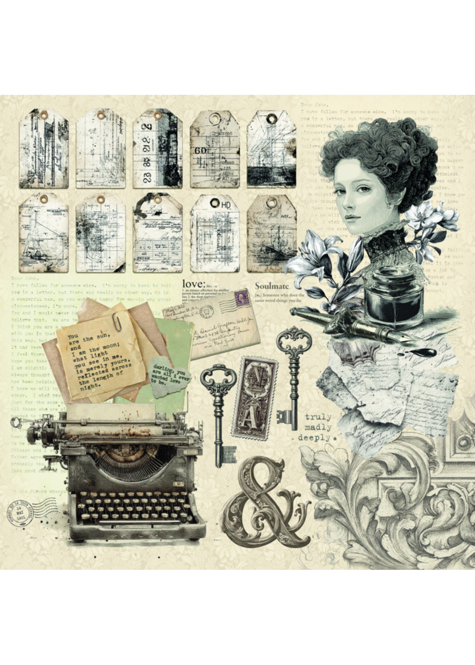 Ciao Bella Ciao Bella 12x12 Paper Pack, Typographic