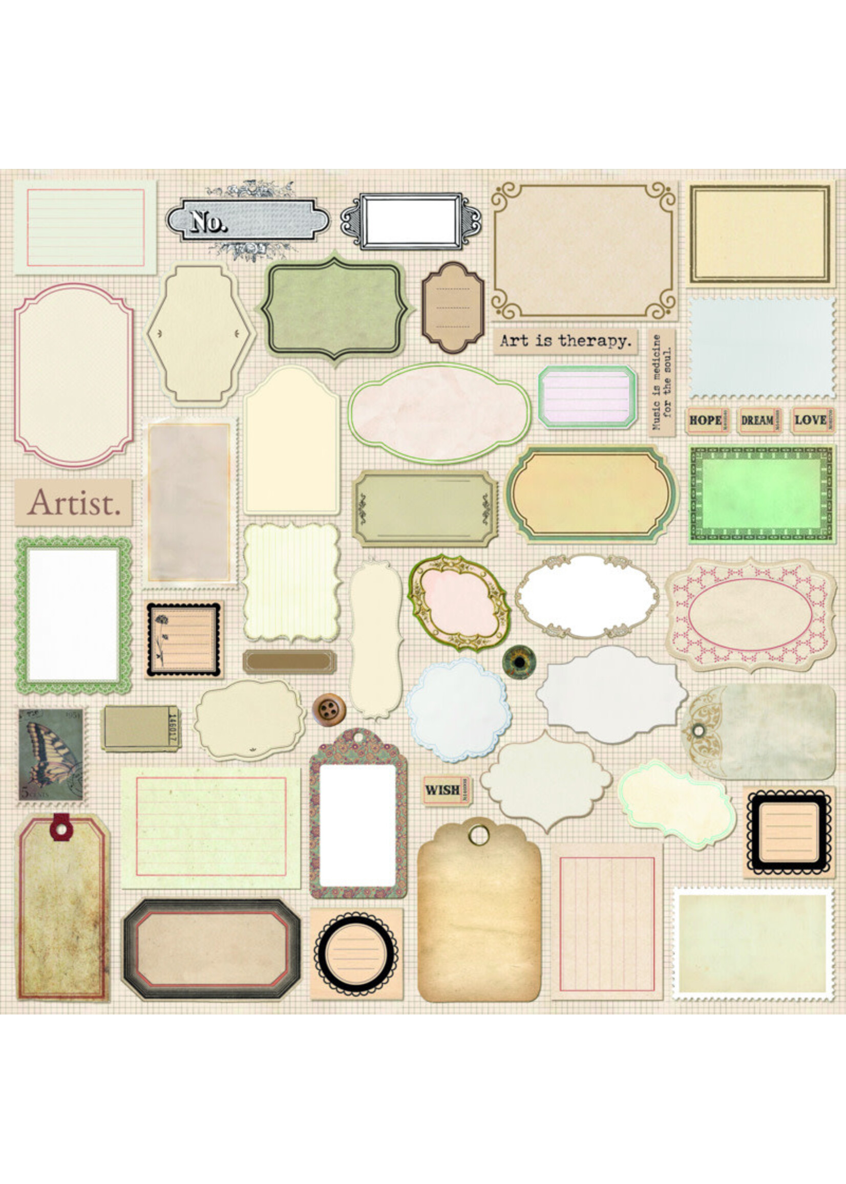 Ciao Bella Ciao Bella 12x12 Paper Pack, Typographic