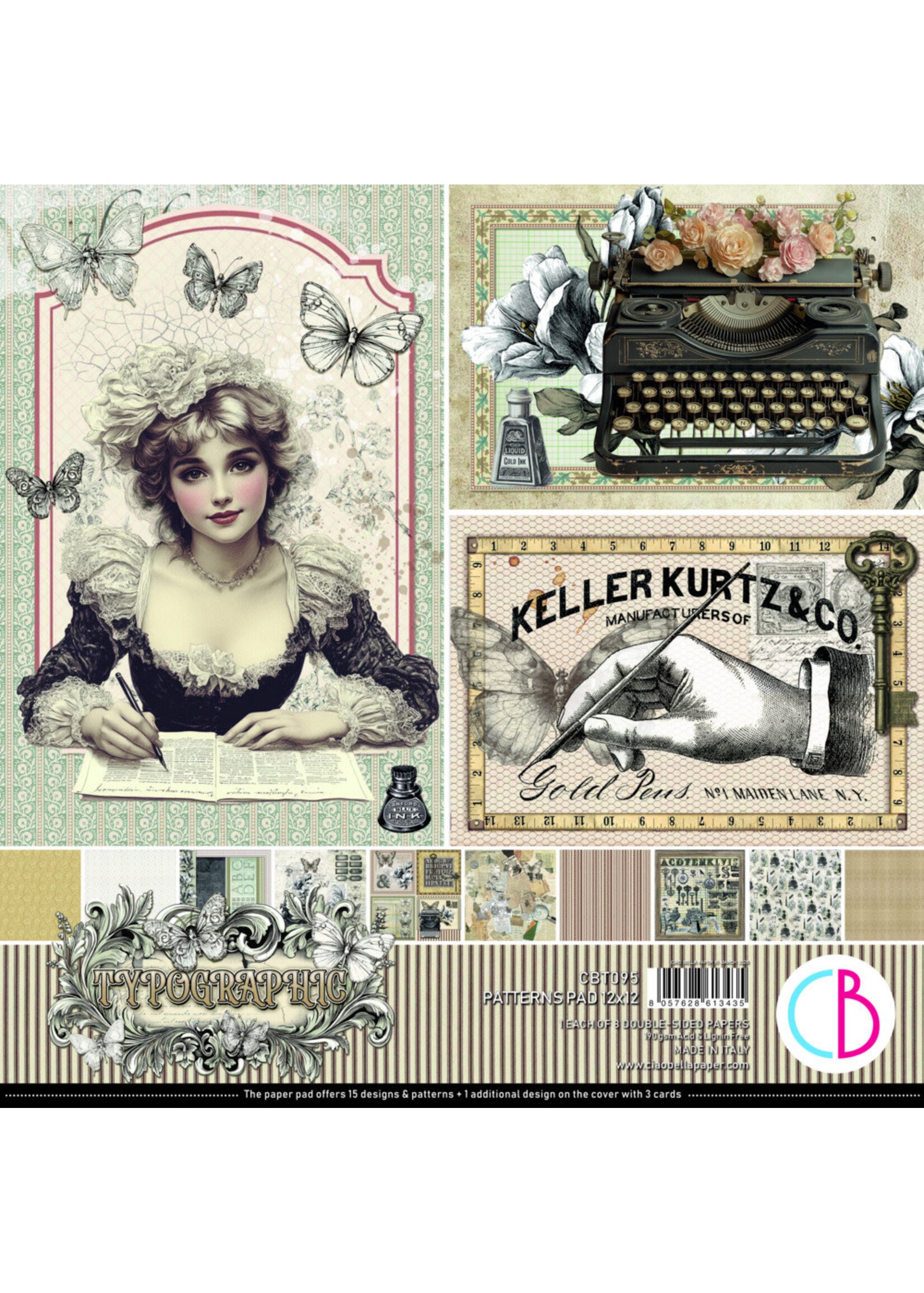 Ciao Bella Ciao Bella 12x12 Patterns Pad, Typographic