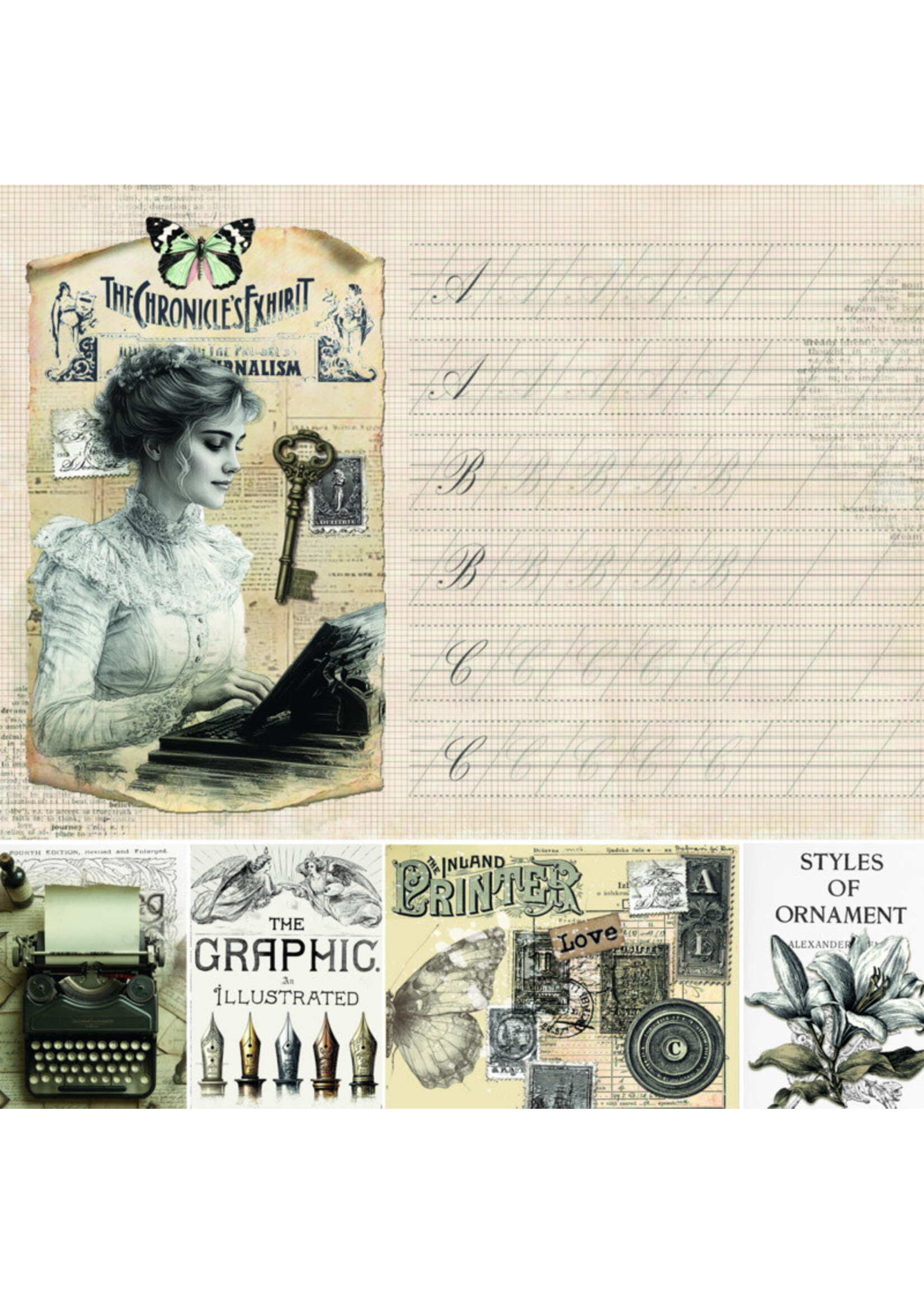 Ciao Bella Ciao Bella 8x8 Paper Pad, Typographic