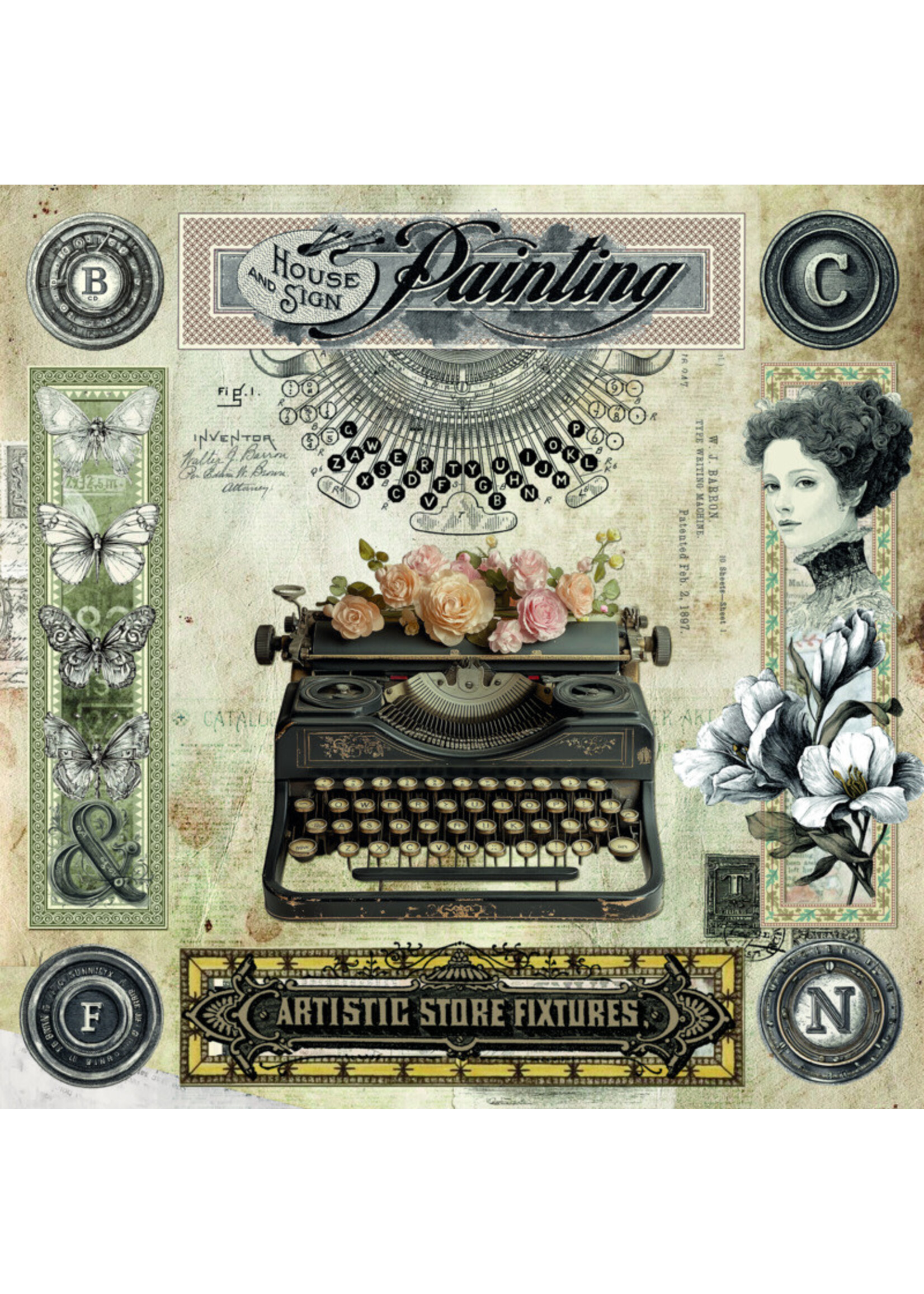 Ciao Bella Ciao Bella 8x8 Paper Pad, Typographic