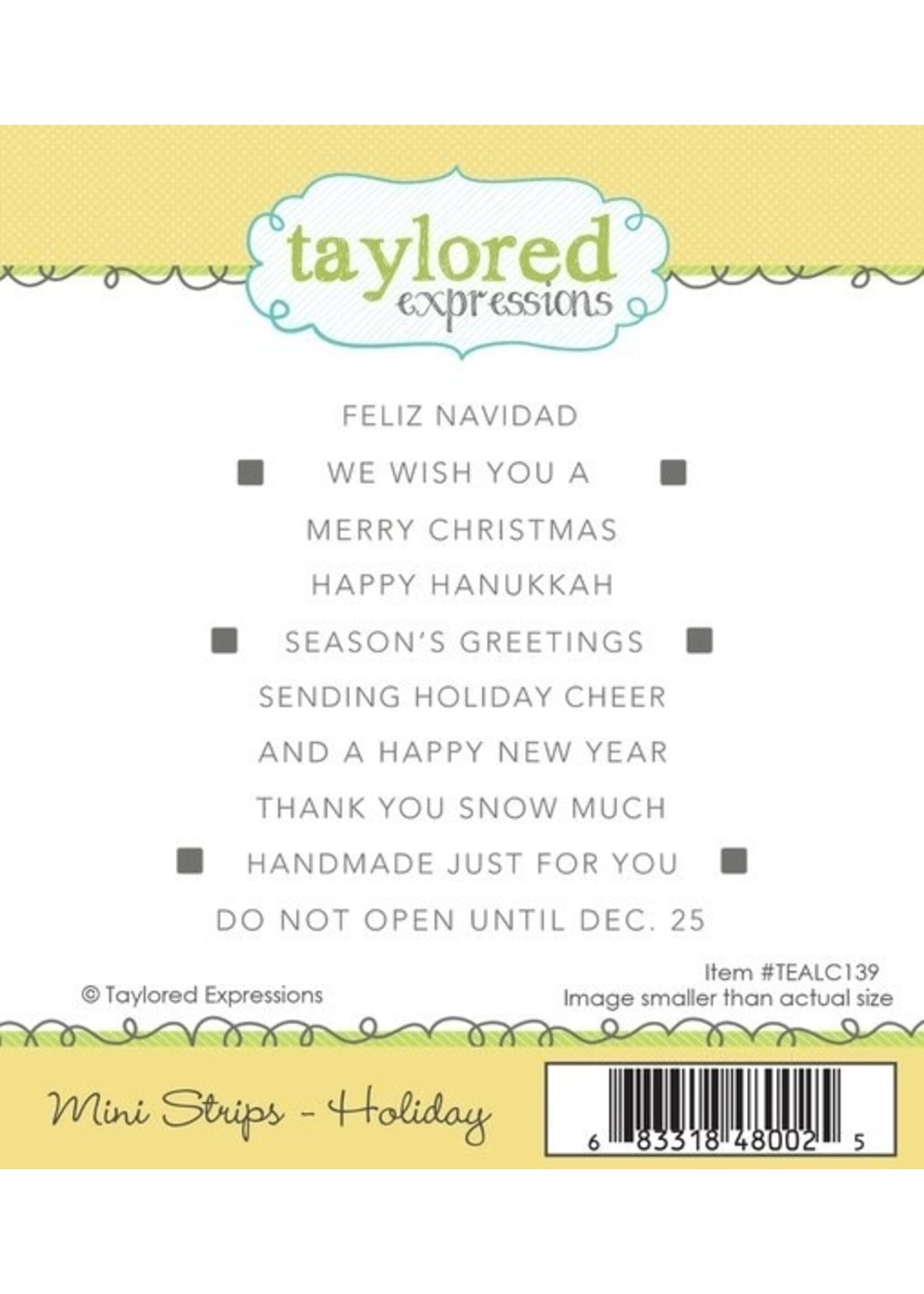 Taylored Expressions Taylored Expressions Stamp, Mini Strips - Holiday