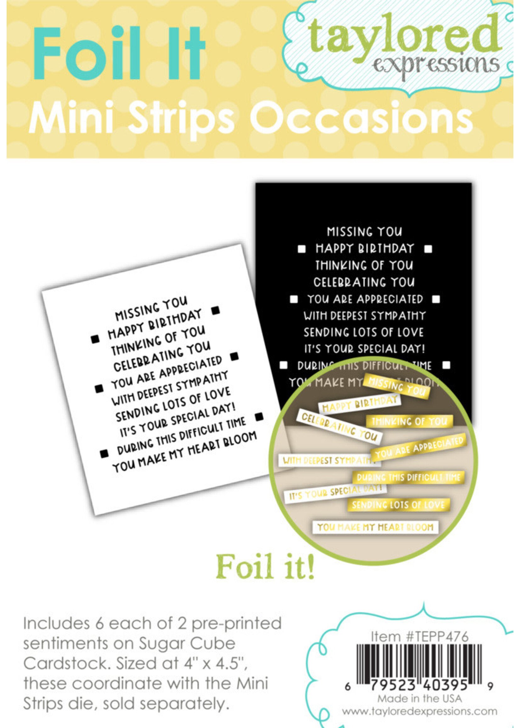 Taylored Expressions Taylored Expression Foil It, Mini Strips Occasions