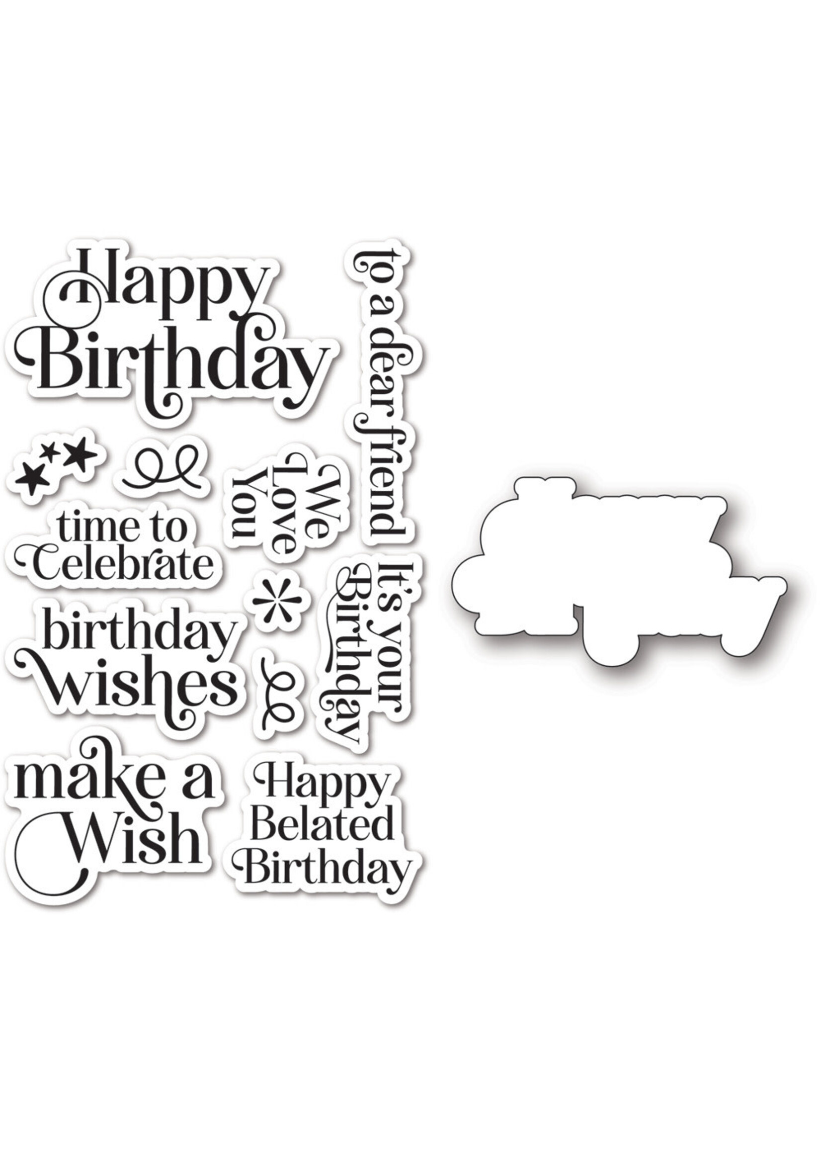 Open Studio Stamp/Die, Birthday Greetings