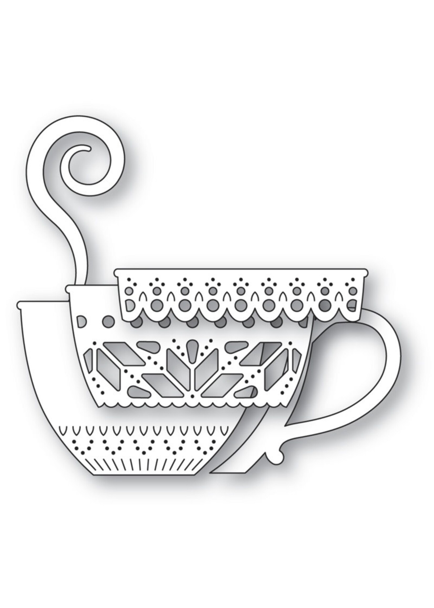 Poppy Stamps Die, Nordic Cozy Tea Cup