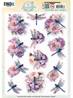 Berries Beauties 3D Push Out Sheet, Dragonflies - Lilac