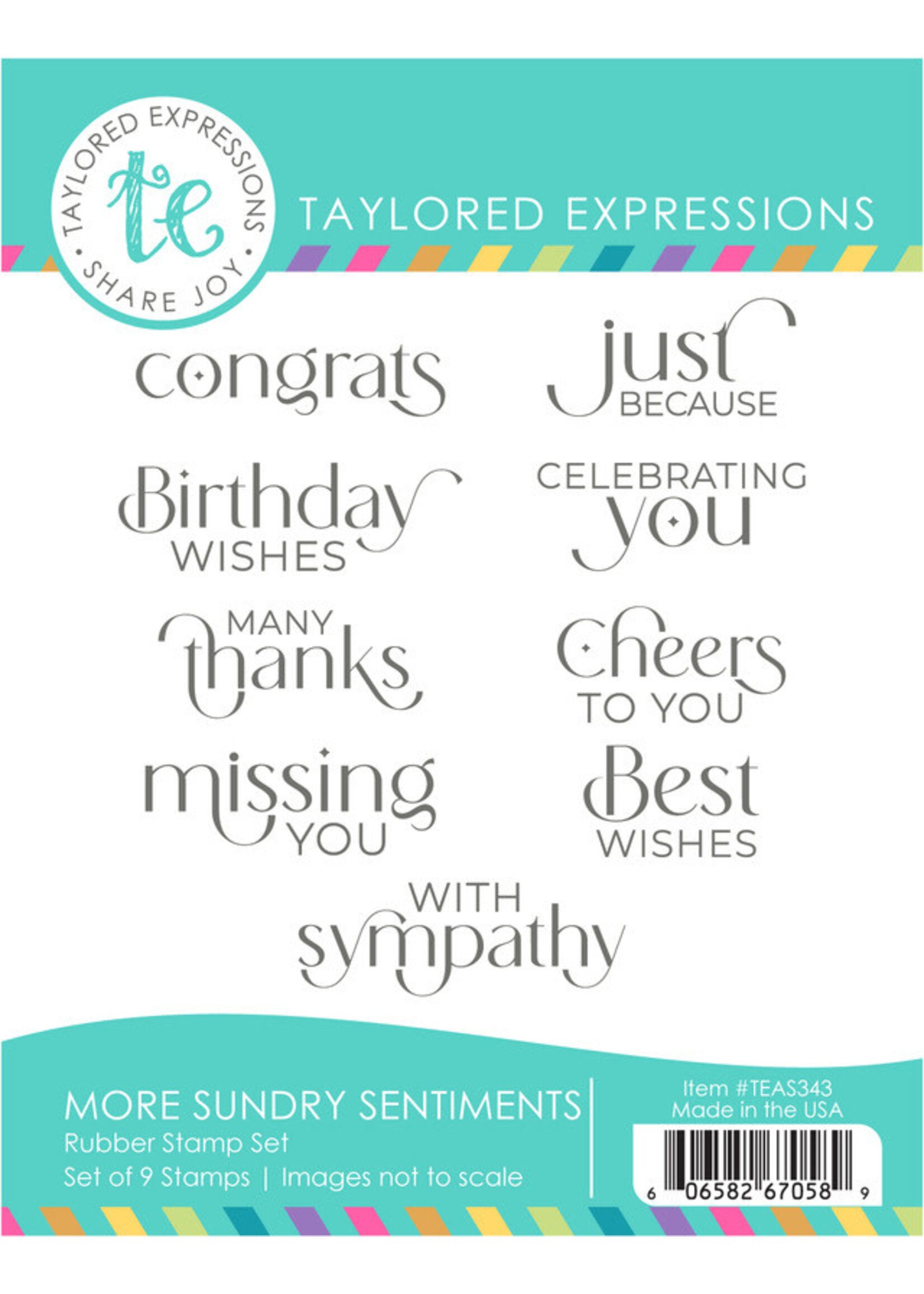 Taylored Expressions Taylored Expressions Stamp/Die, More Sundry Sentiments