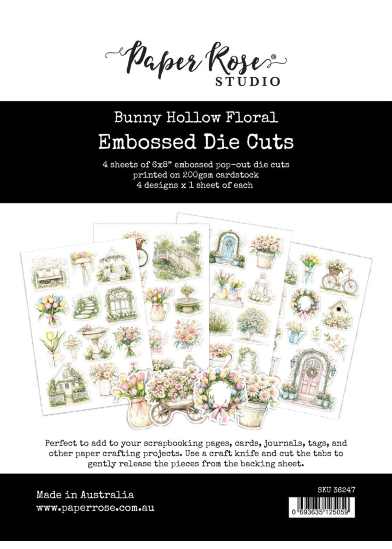 Paper Rose Paper Rose Embossed Die Cuts, Bunny Hollow Floral