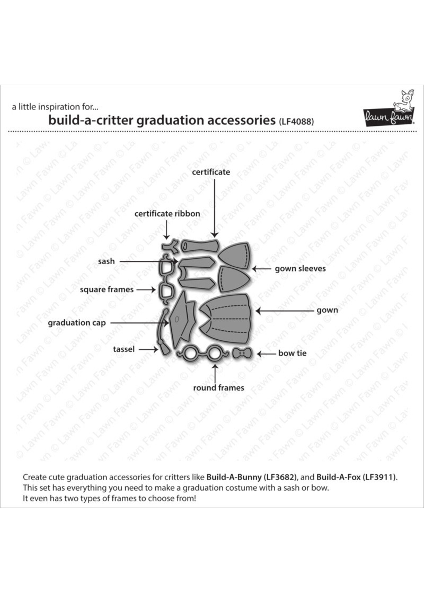Lawn Fawn Lawn Fawn Die, LF4088 Build-A-Critter Graduation Accessories