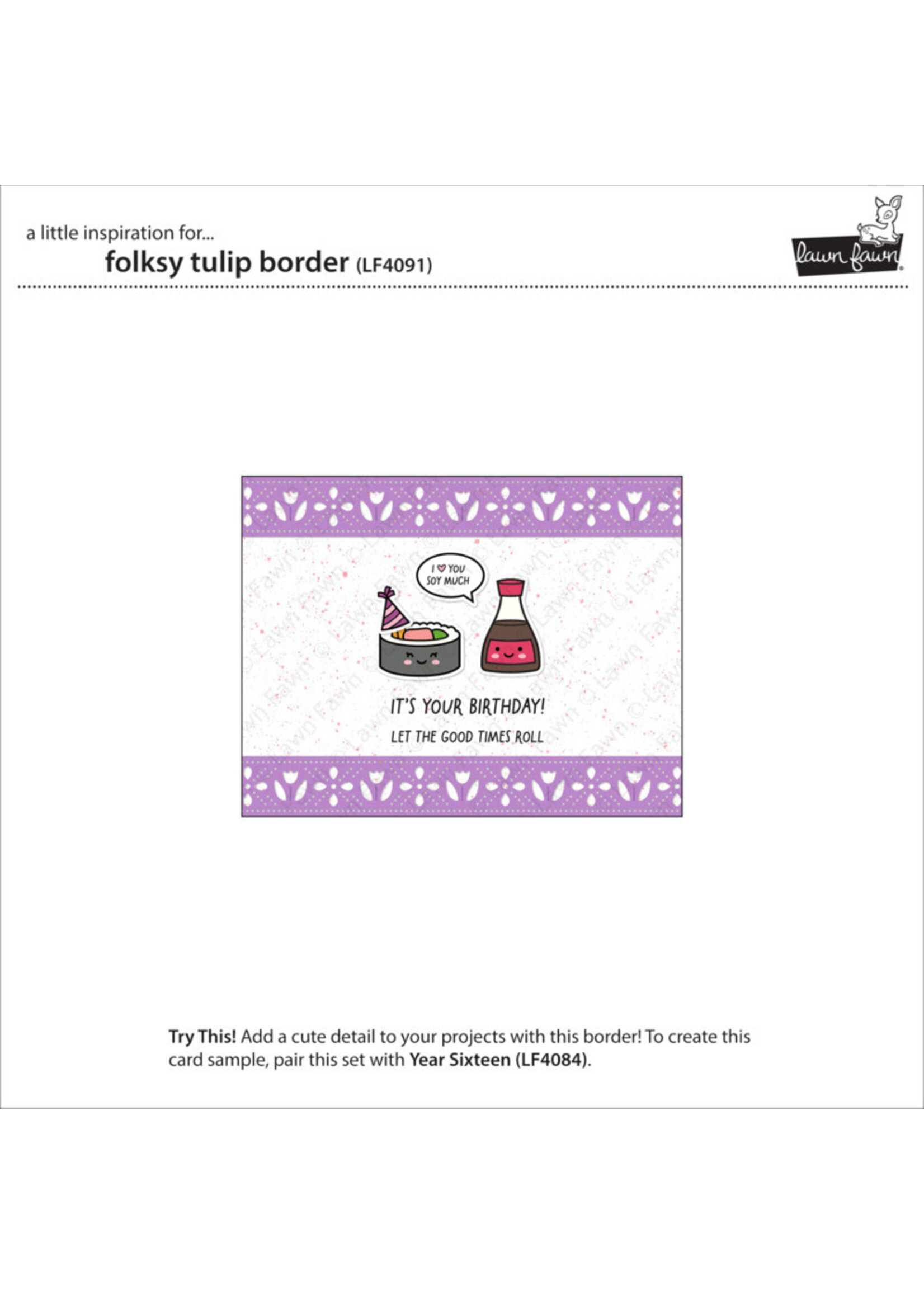 Lawn Fawn Lawn Fawn Die, LF4091 Folksy Tulip Border