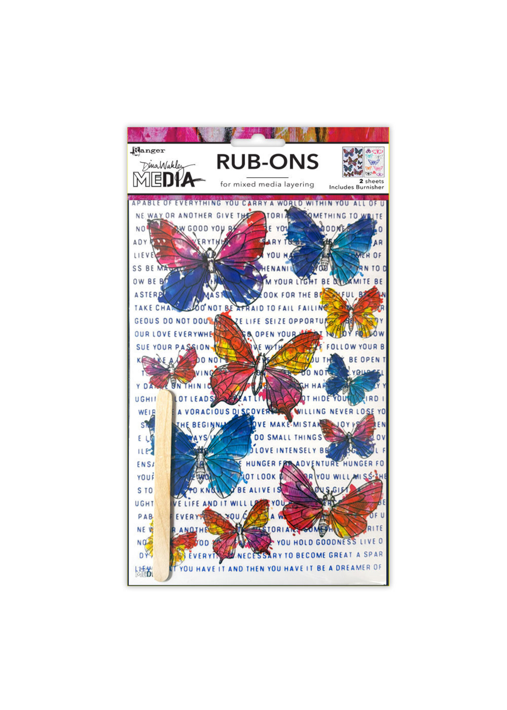 Ranger Dina Wakley MEdia Rub-ons, Flutters