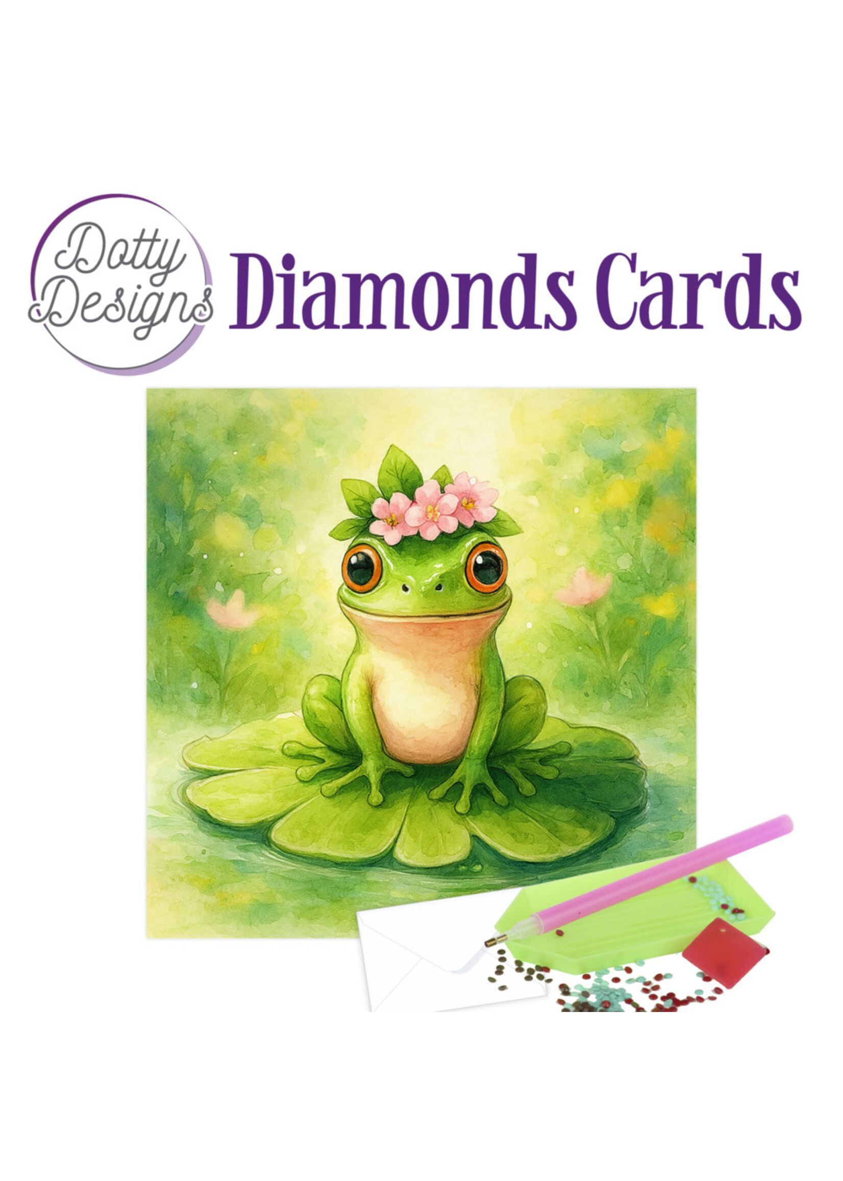 Find It Trading Diamond Dot Card, DDDC1225 Frog