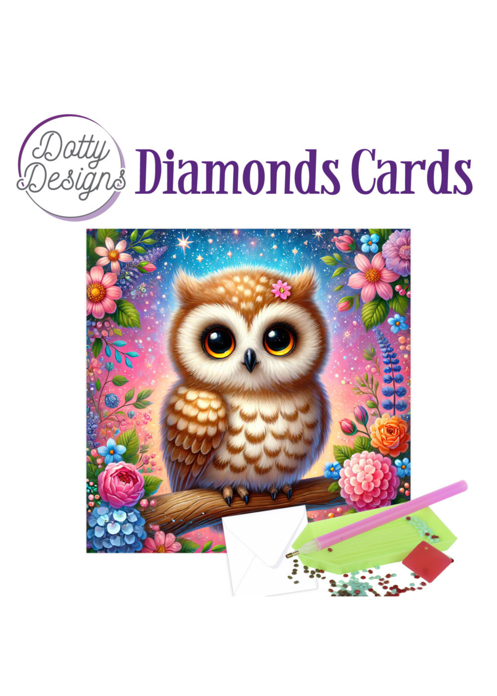 Find It Trading Diamond Dot Card, DDDC1214 Colorful Owl