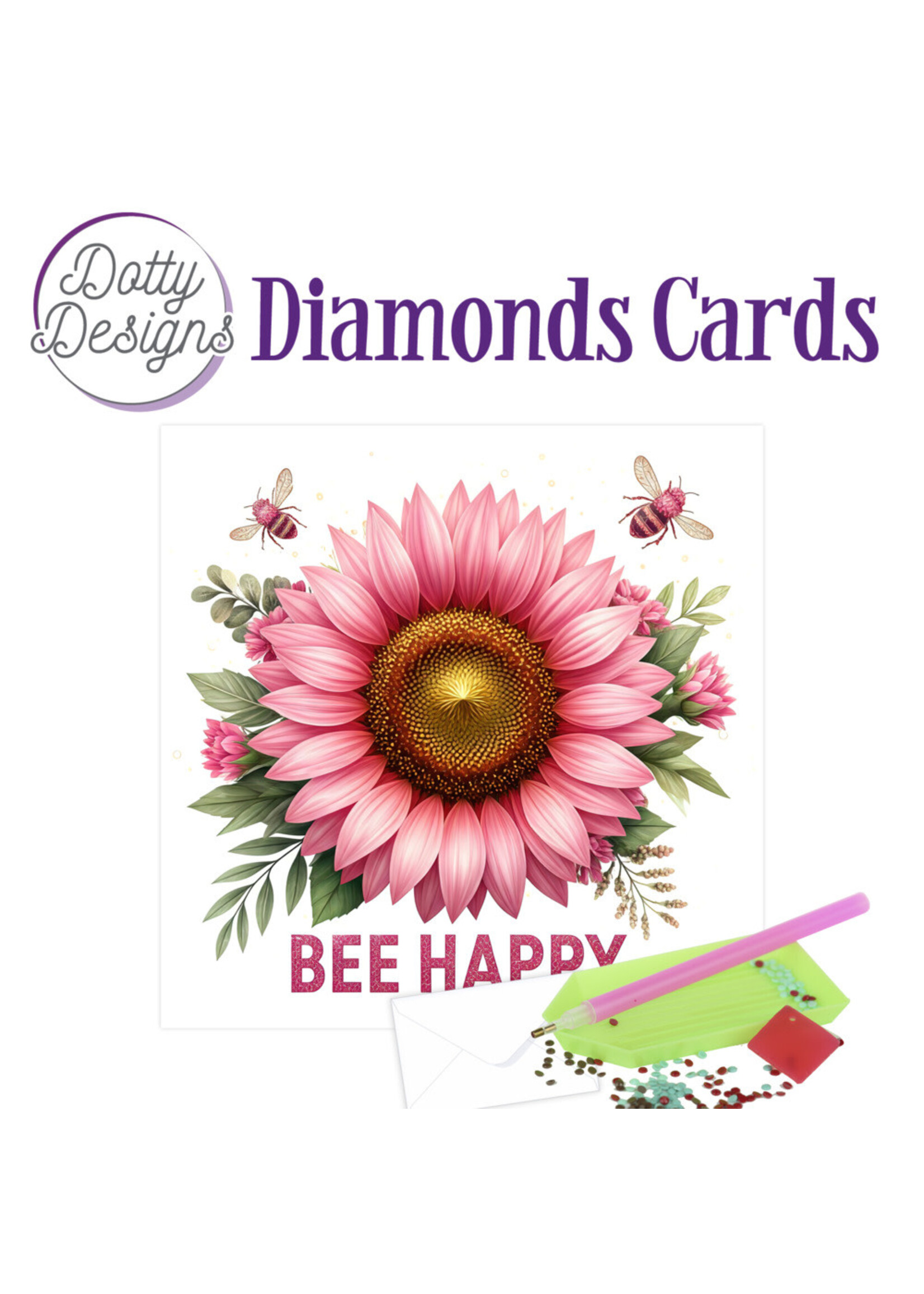 Find It Trading Diamond Dot Card, DDDC1221 Bee Happy