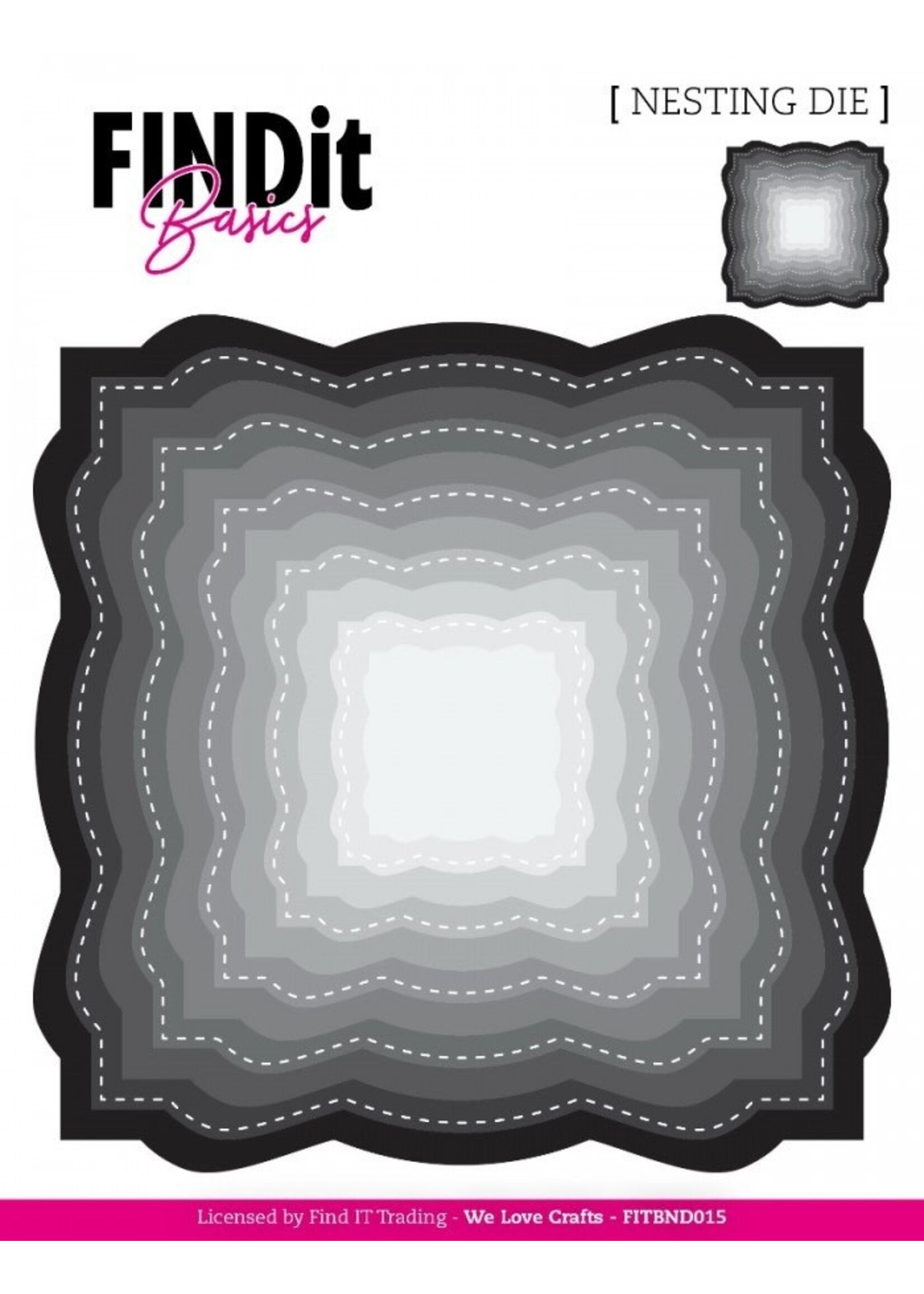 Find It Trading Nesting Die, FITBND015 Wavey Squares
