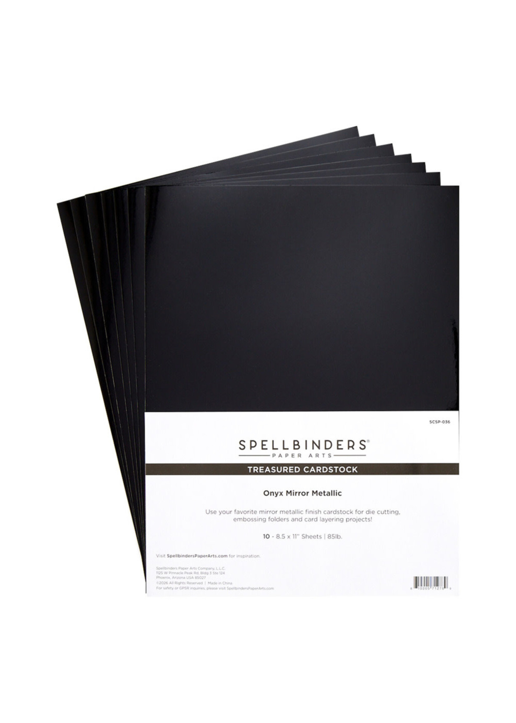 Spellbinders Spellbinders Treasured Cardstock 8.5x11, Onyx Mirror Metallic (Per Sheet)