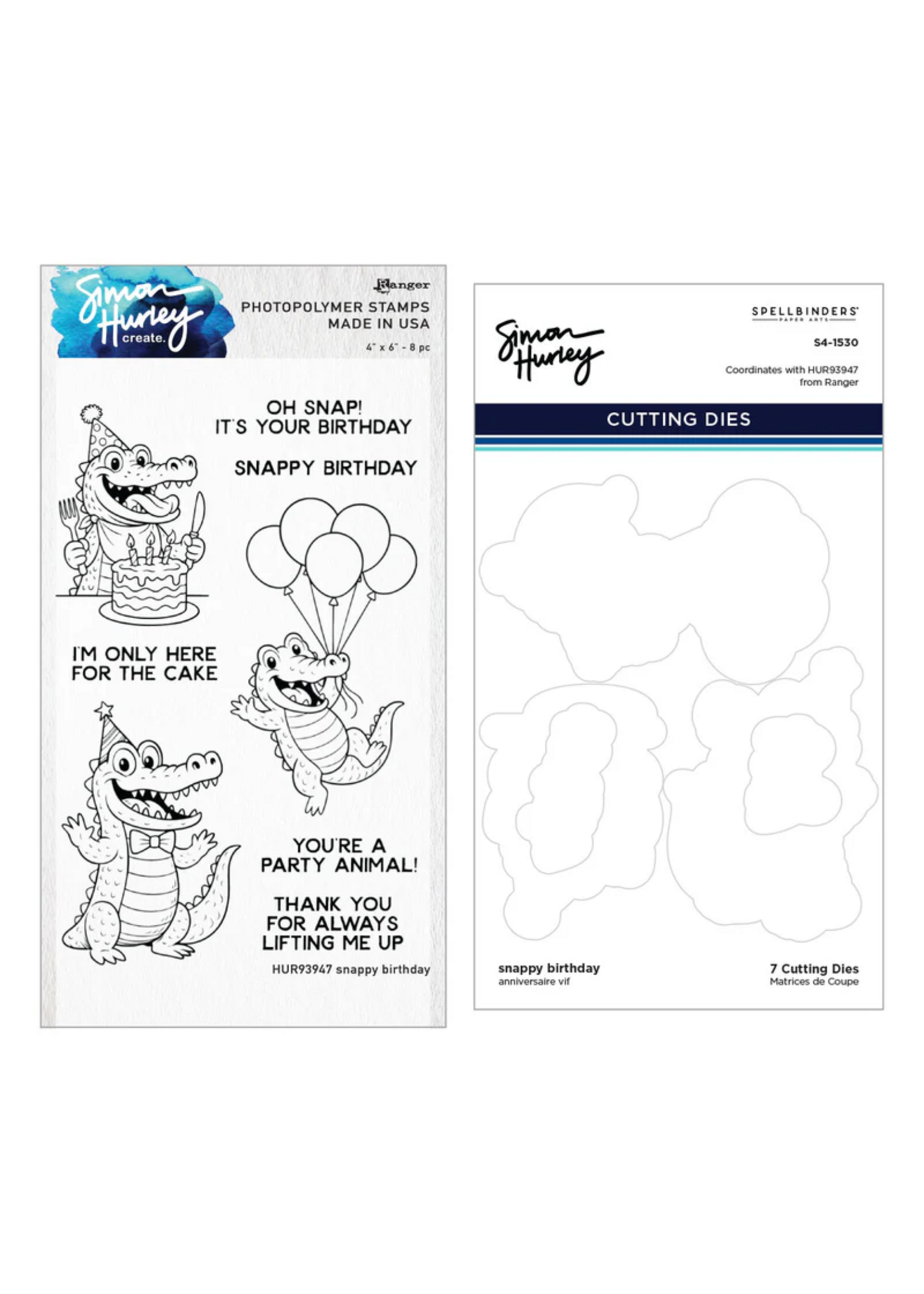 Spellbinders Spellbinders Simon Hurley stamp/Die Bundle, snappy birthday