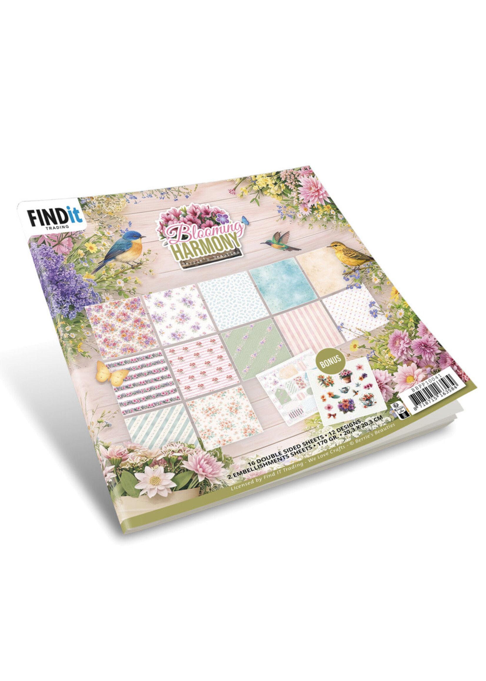 Find It Trading Berries Beauties 8X8 Paper Pack, Blooming Harmony
