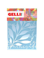 Geli Arts Geli Arts 5x7 Stencil, Leaves Script