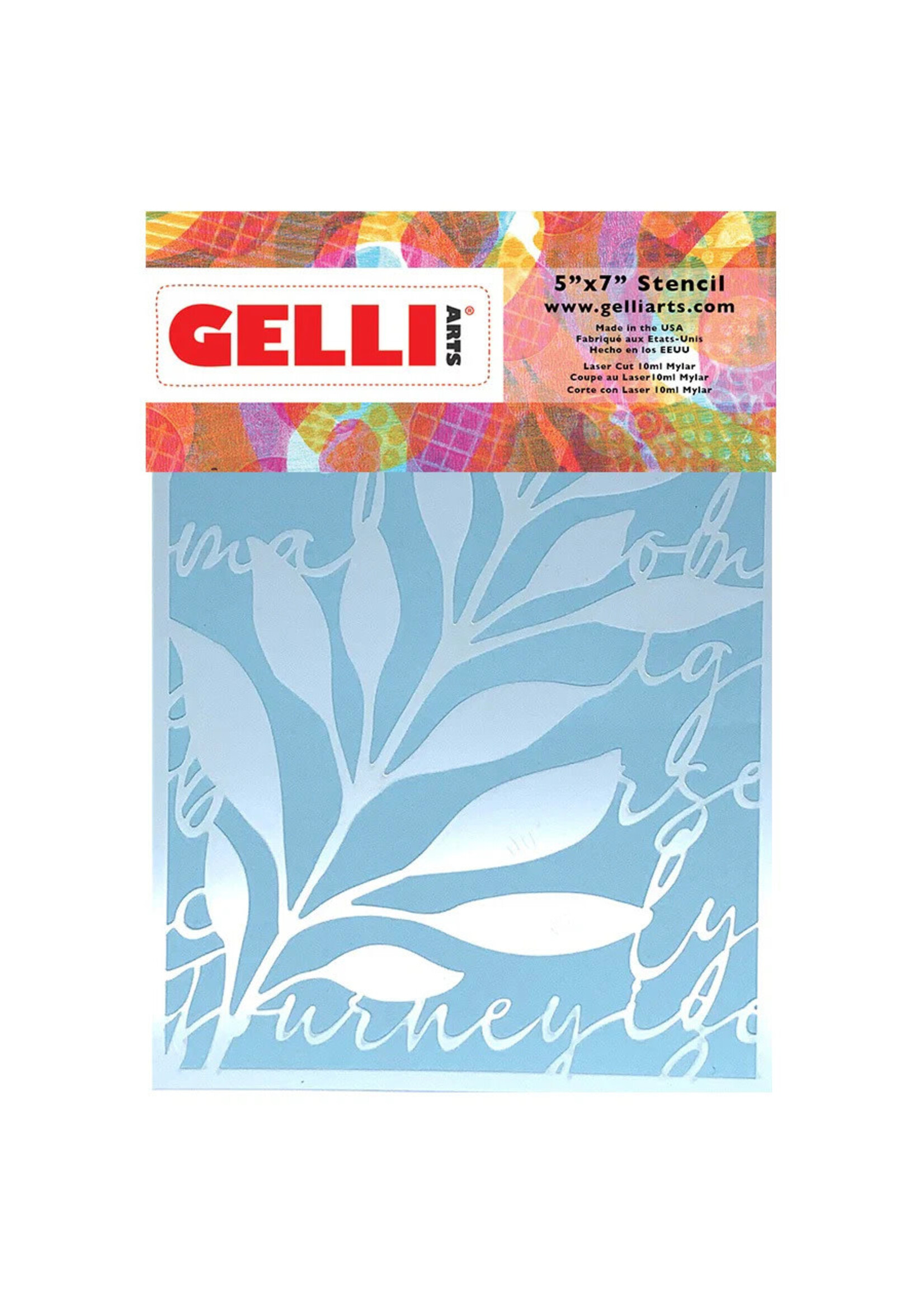 Geli Arts Geli Arts 5x7 Stencil, Leaves Script