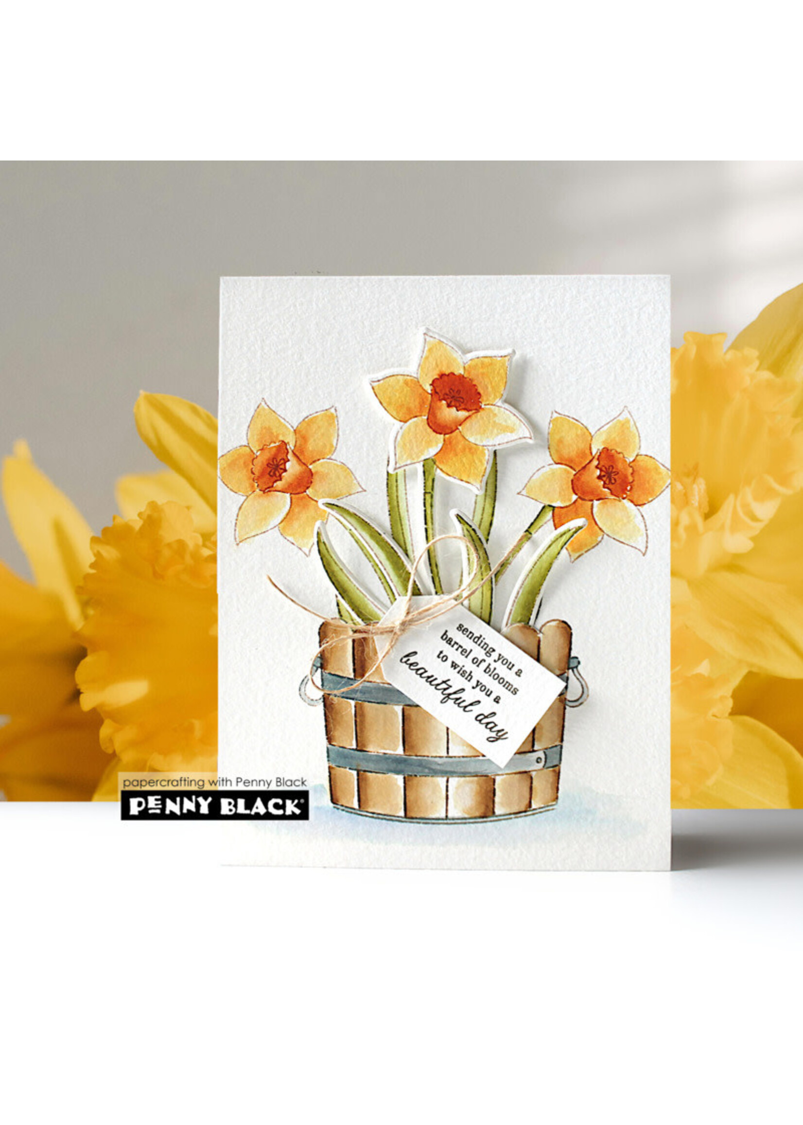 Penny Black Penny Black Stamp/Die Combo, Blooming Barrel