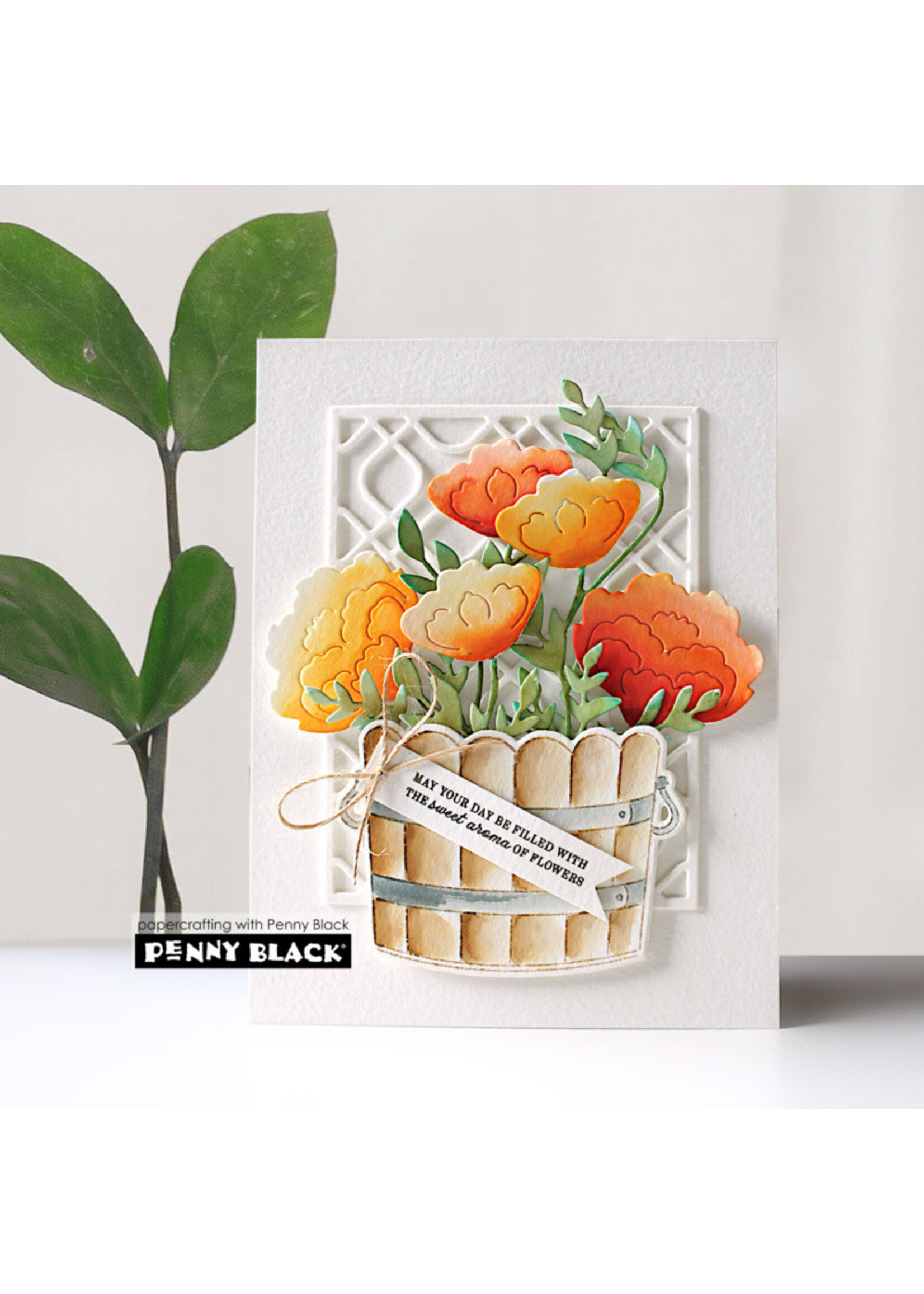 Penny Black Penny Black Stamp/Die Combo, Blooming Barrel