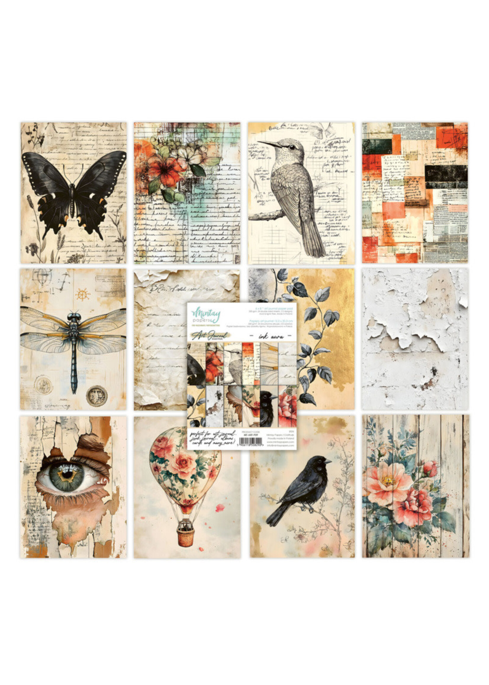 Mintay Papers 6x8 Art Journal Paper Pad, ink aura