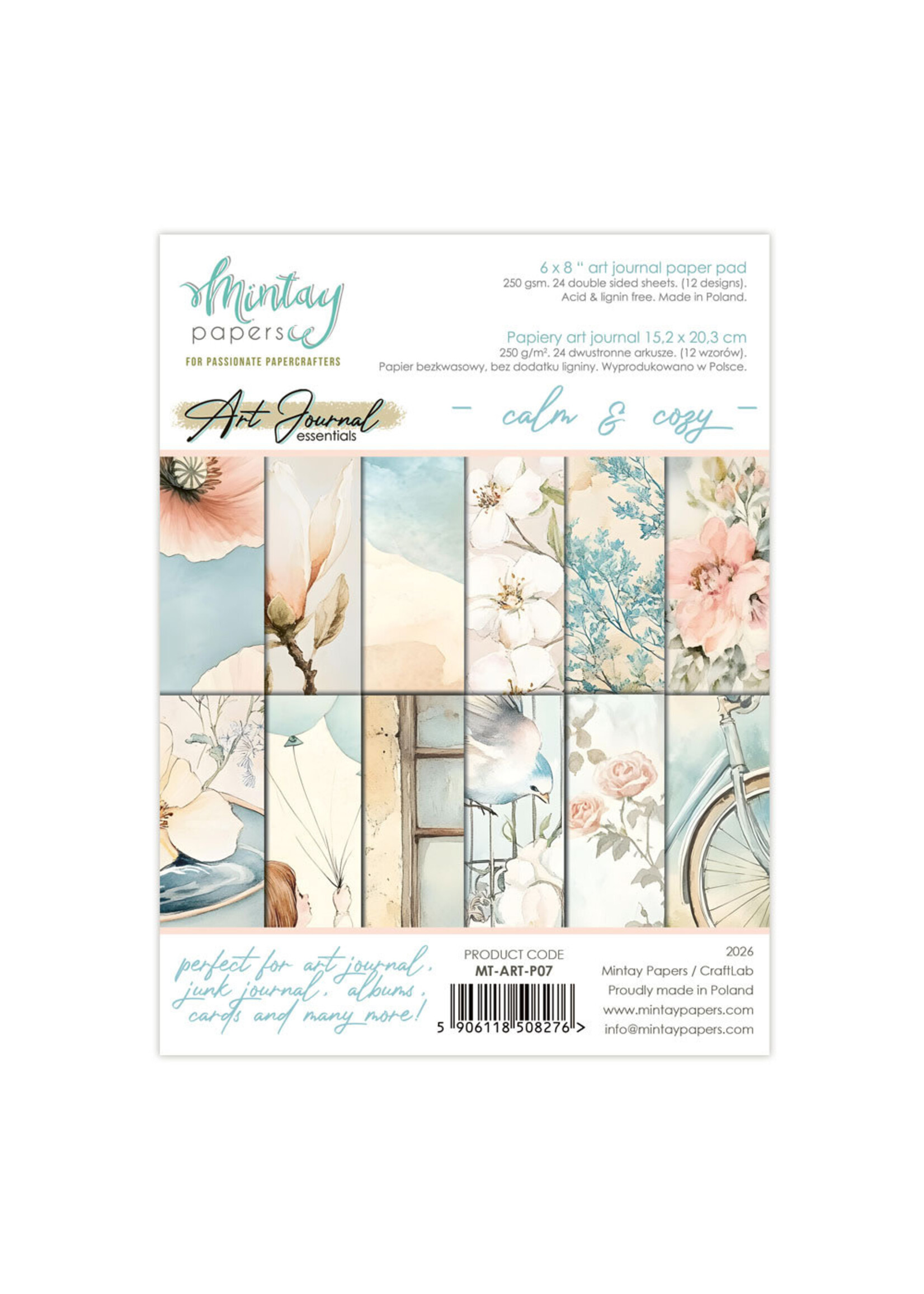 Mintay Papers 6x8 Art Journal Paper Pad, Calm & Cozy