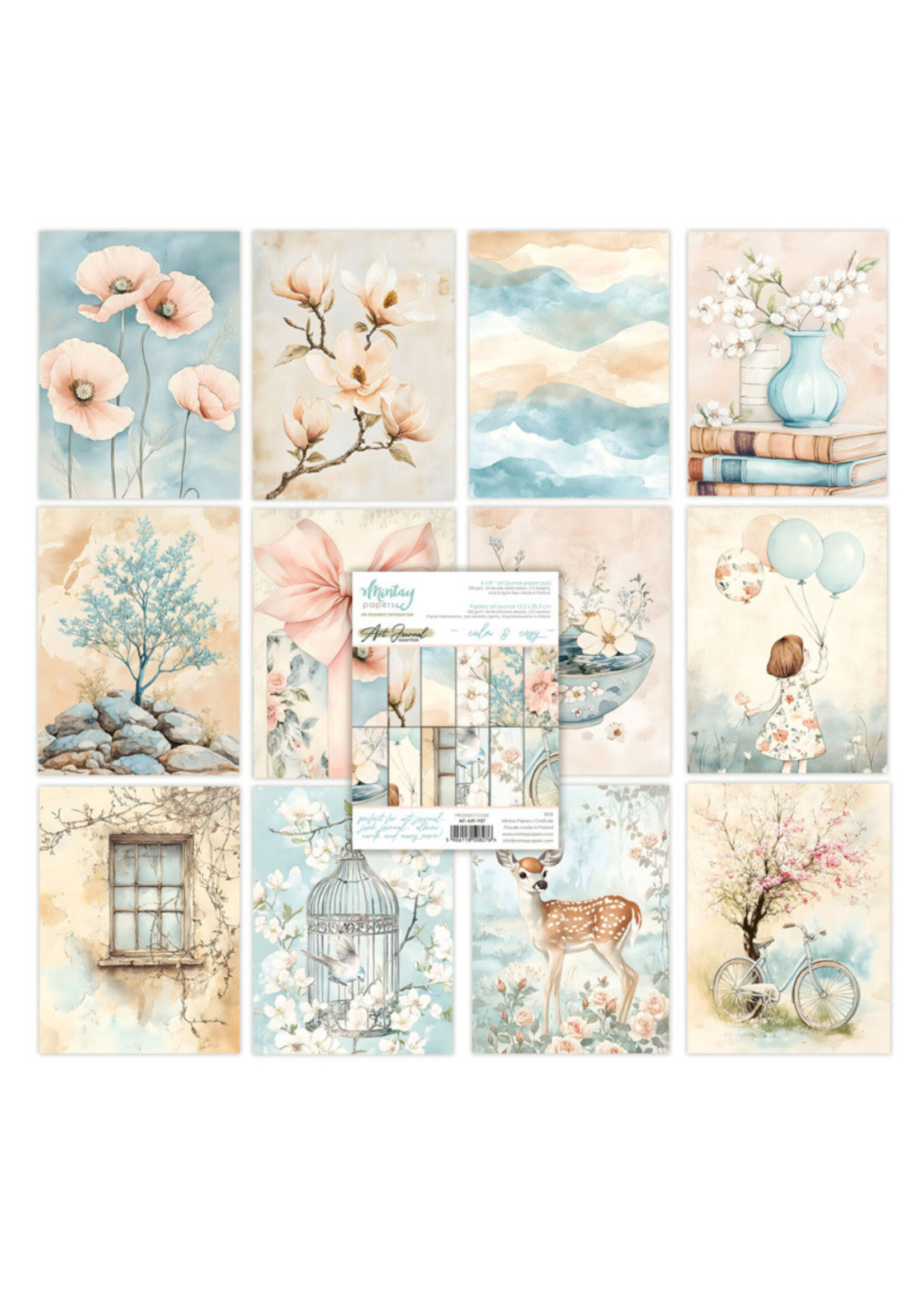 Mintay Papers 6x8 Art Journal Paper Pad, Calm & Cozy