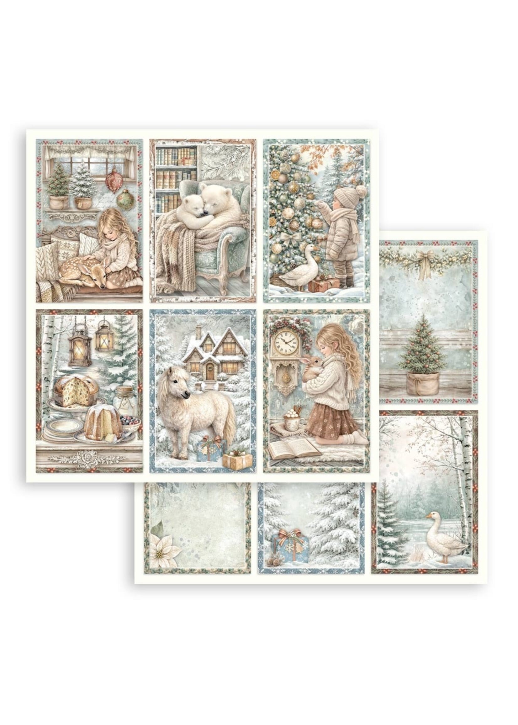 Stamperia Stamperia 12X12 Paper, SBB1158 White Christmas - 6 Cards