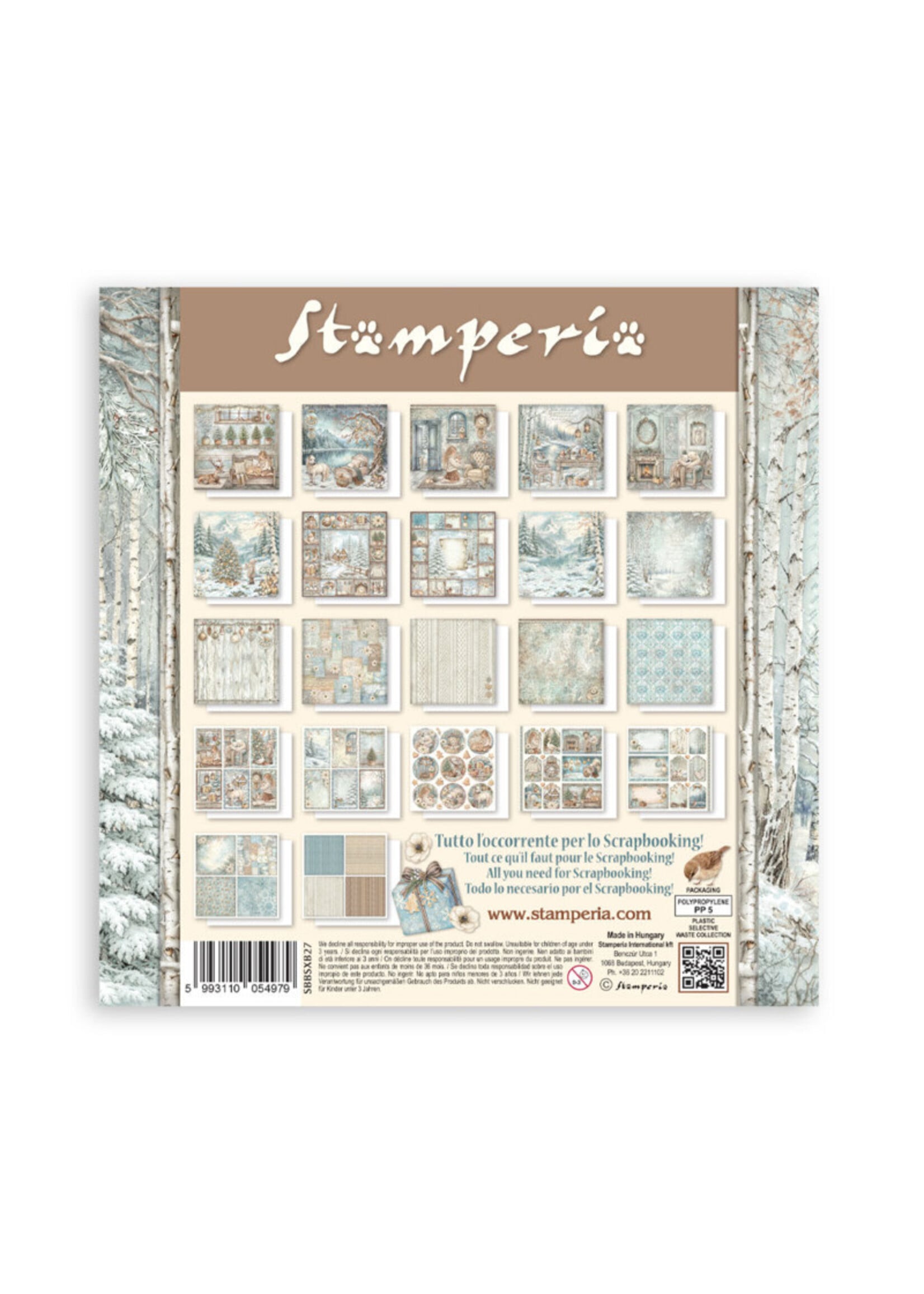 Stamperia Stamperia 8x8 Maxi Pad, SBBSXB27 White Christmas